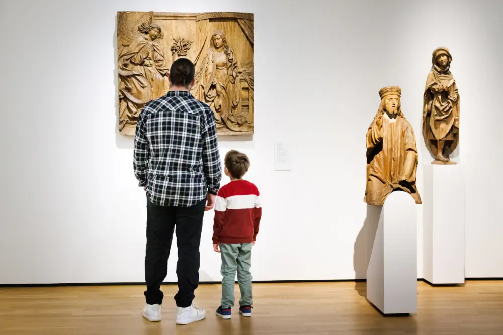 Family in an art museum