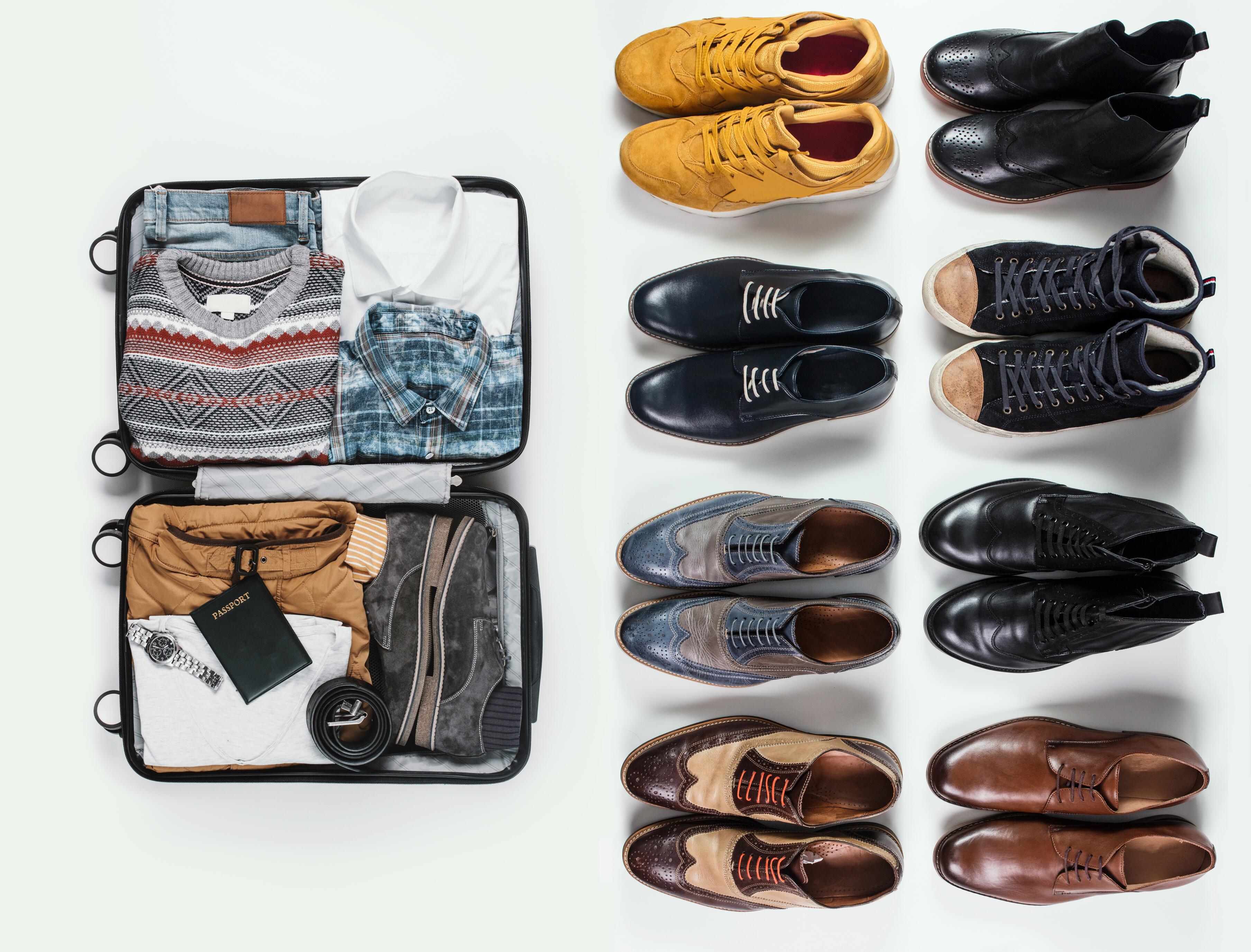 Suitcase and shoes