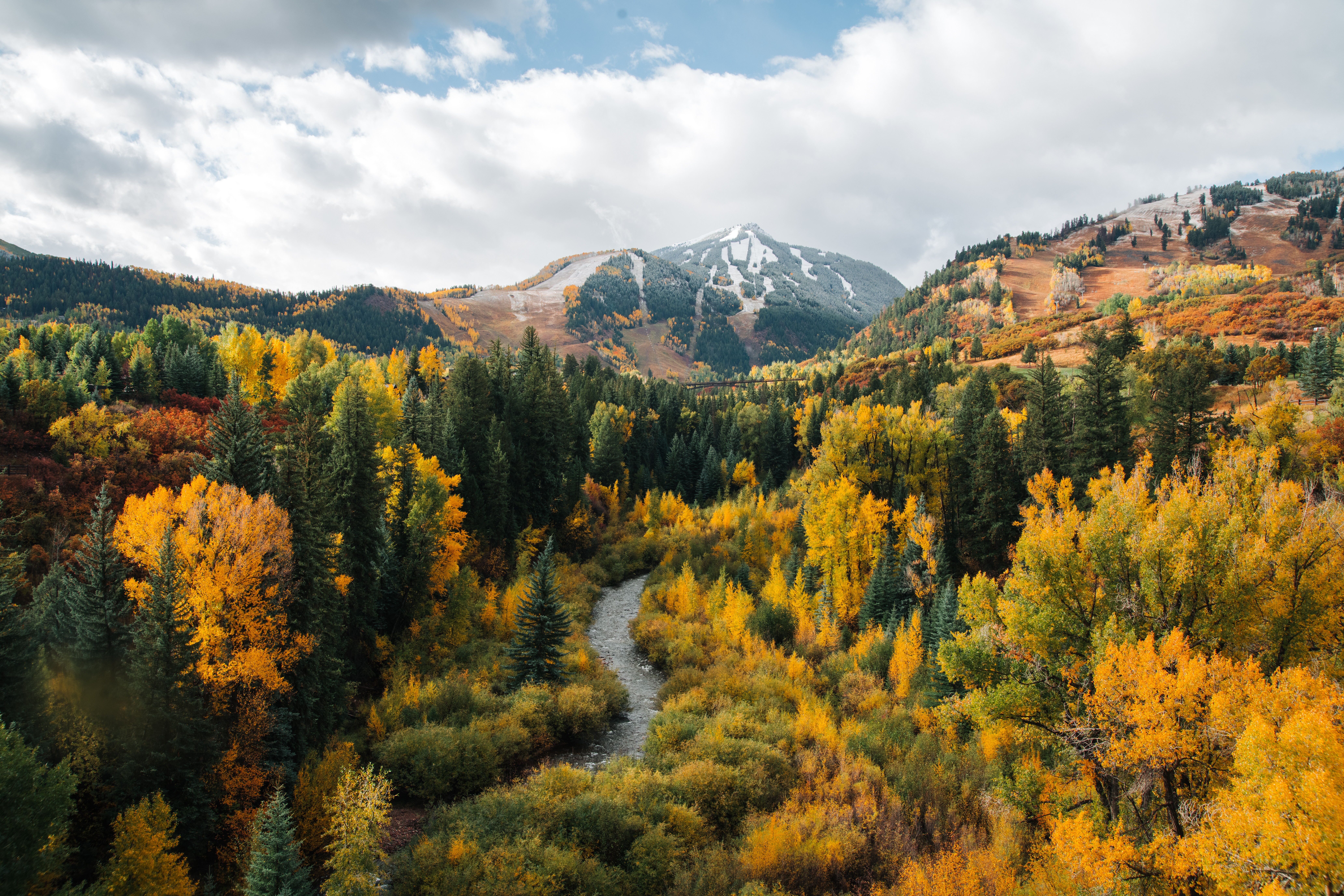 Scenic view of Aspen Colorado in the fall.
