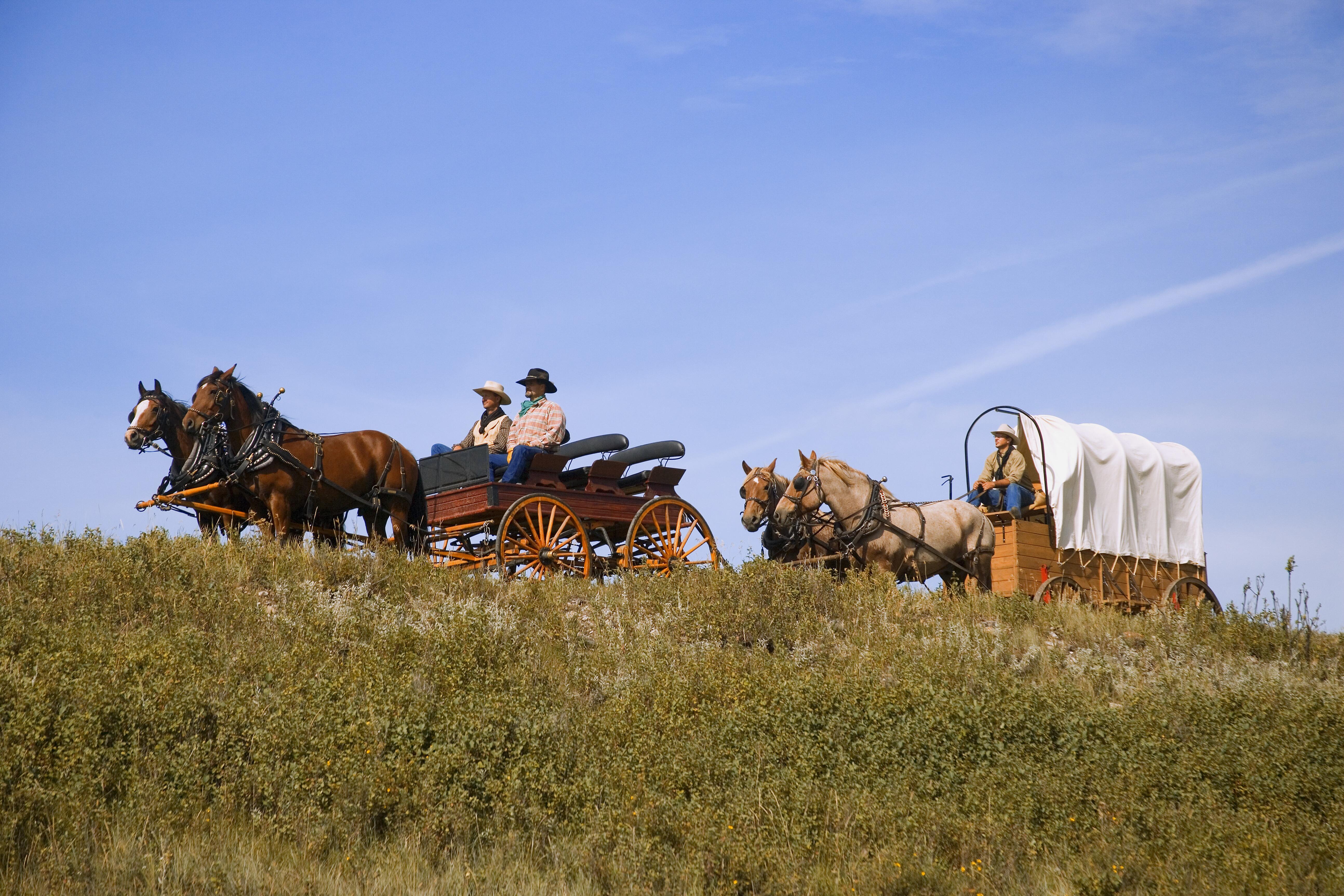 Photo of a covered wagon
