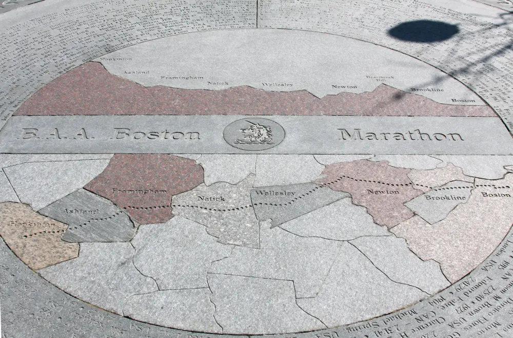 The Boston Marathon Memorial in Massachusetts