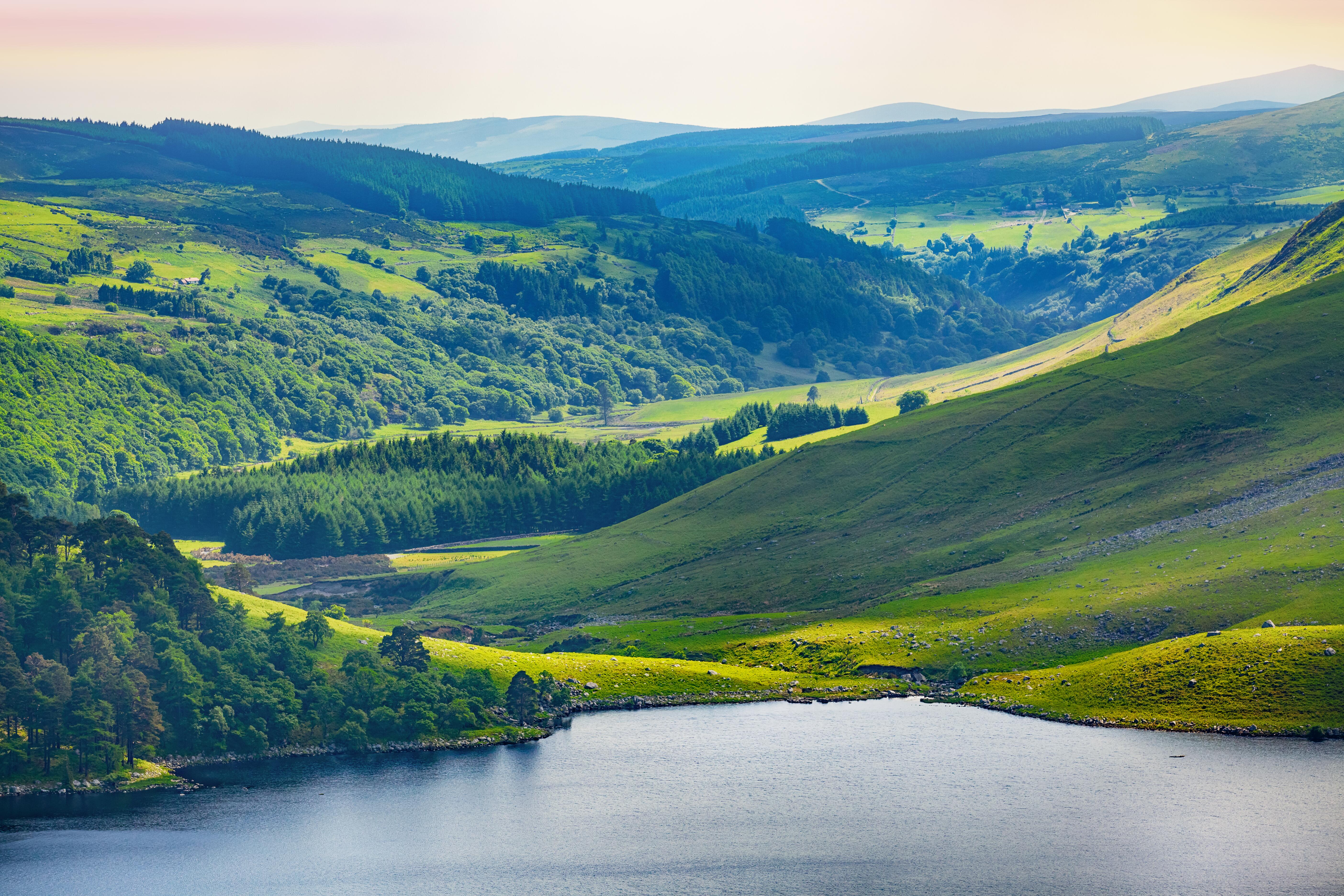 Outdoor landscape shot of Irish countryside