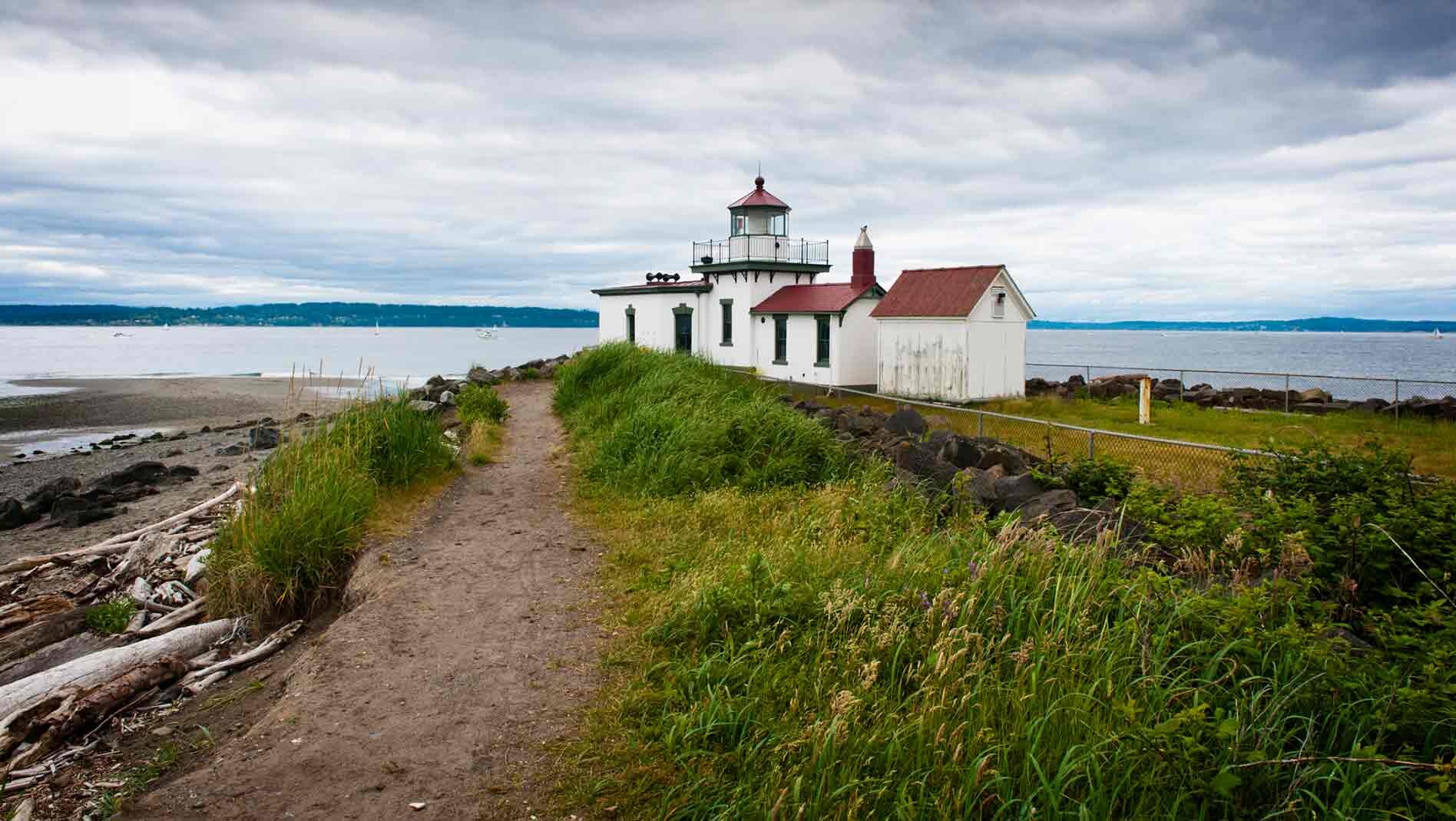 The lighthouse at Discovery Park, a popular thing to do in Seattle.