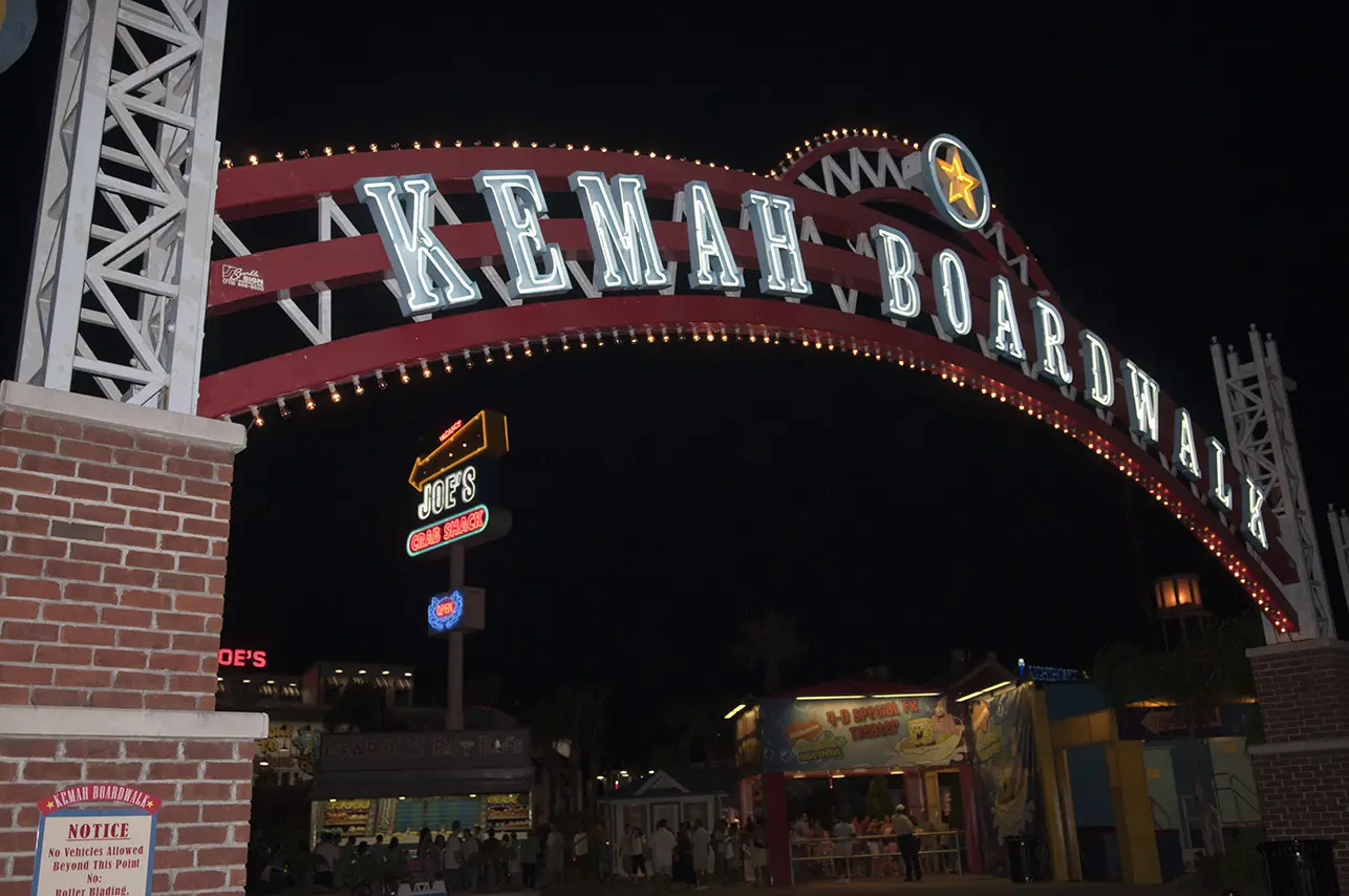 Image of entrance sign to Kemah Boardwalk in Kemah, Texas.