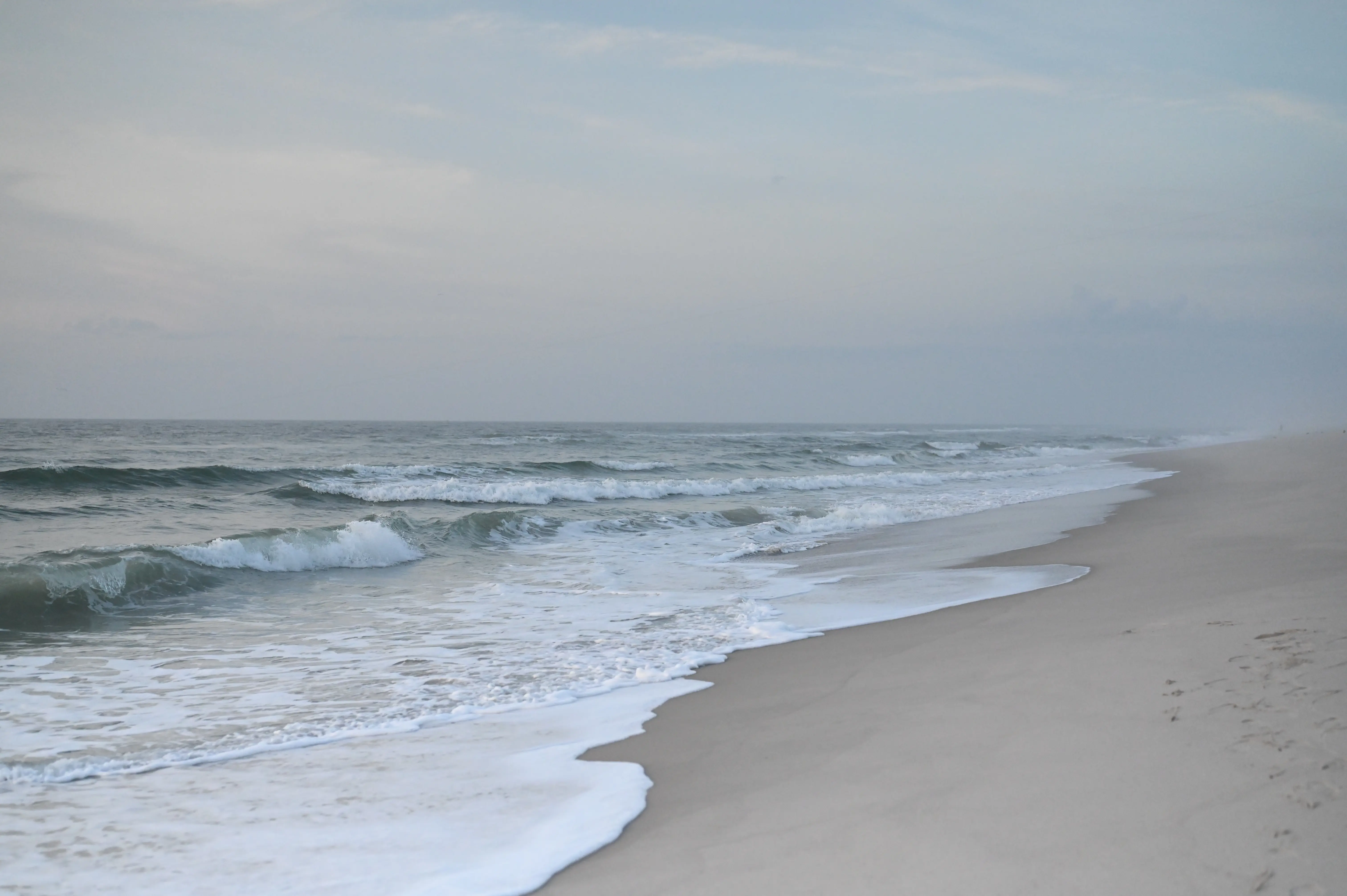 Image of the beach shoreline of Lavallette Beach, New Jersey.