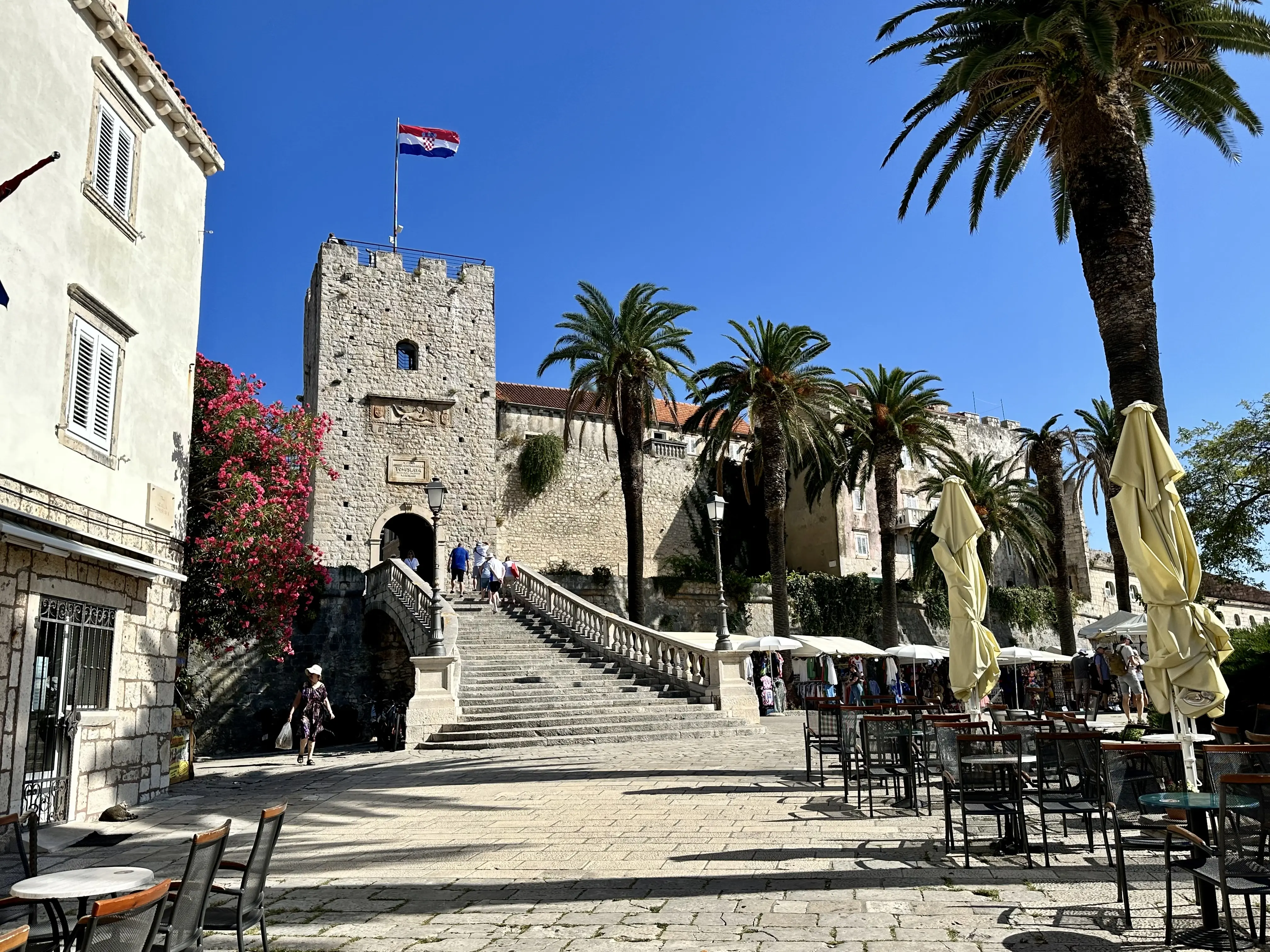 Outdoor image of a fort on Korčula, in Croatia.