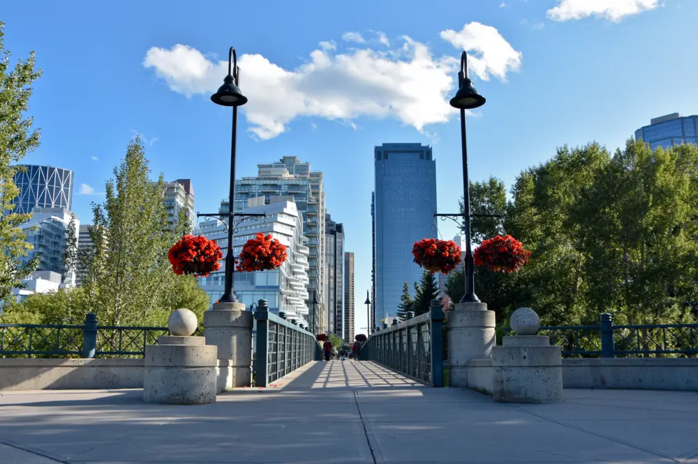 View of the Calgary, Alberta, skyline from Prince's Island Park.
