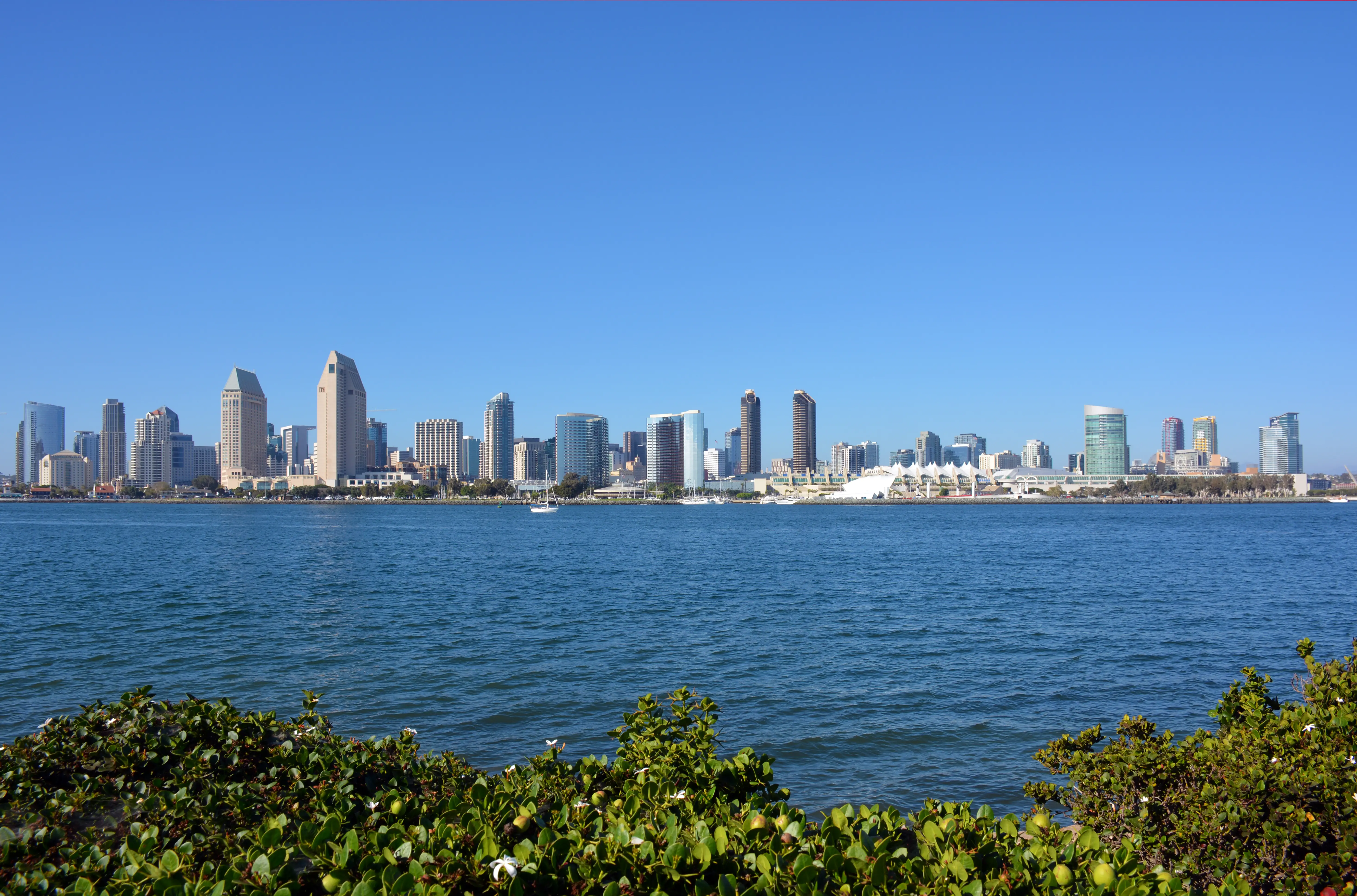 View of the San Diego skyline from Coronado Island.