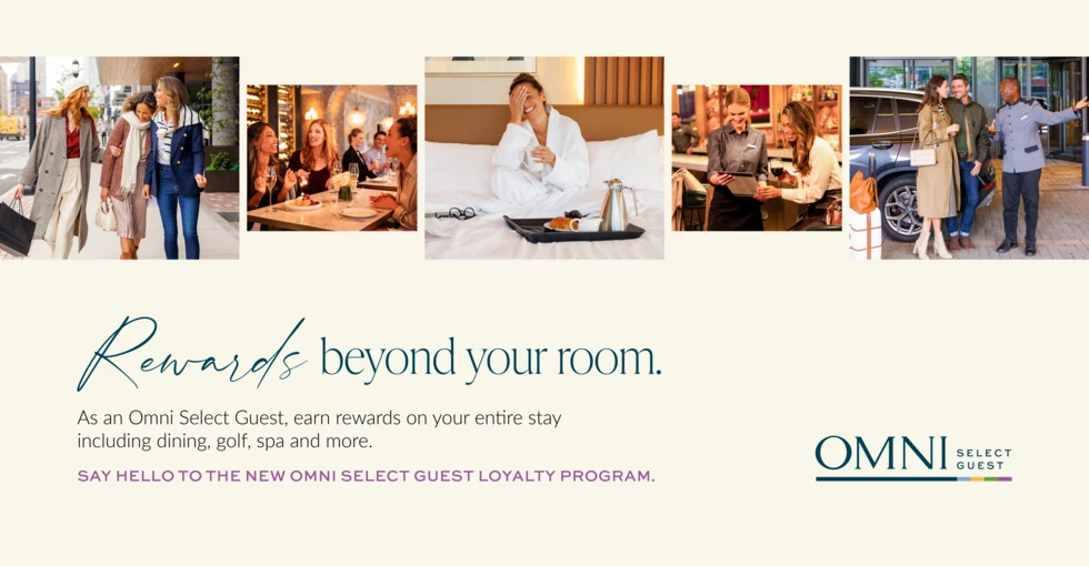 Rewards Beyond Your Room As an Omni Select Guest, earn rewards on your entire stay including dining, golf, spa and more. Say Hello to the new Omni Select Guest loyalty program.