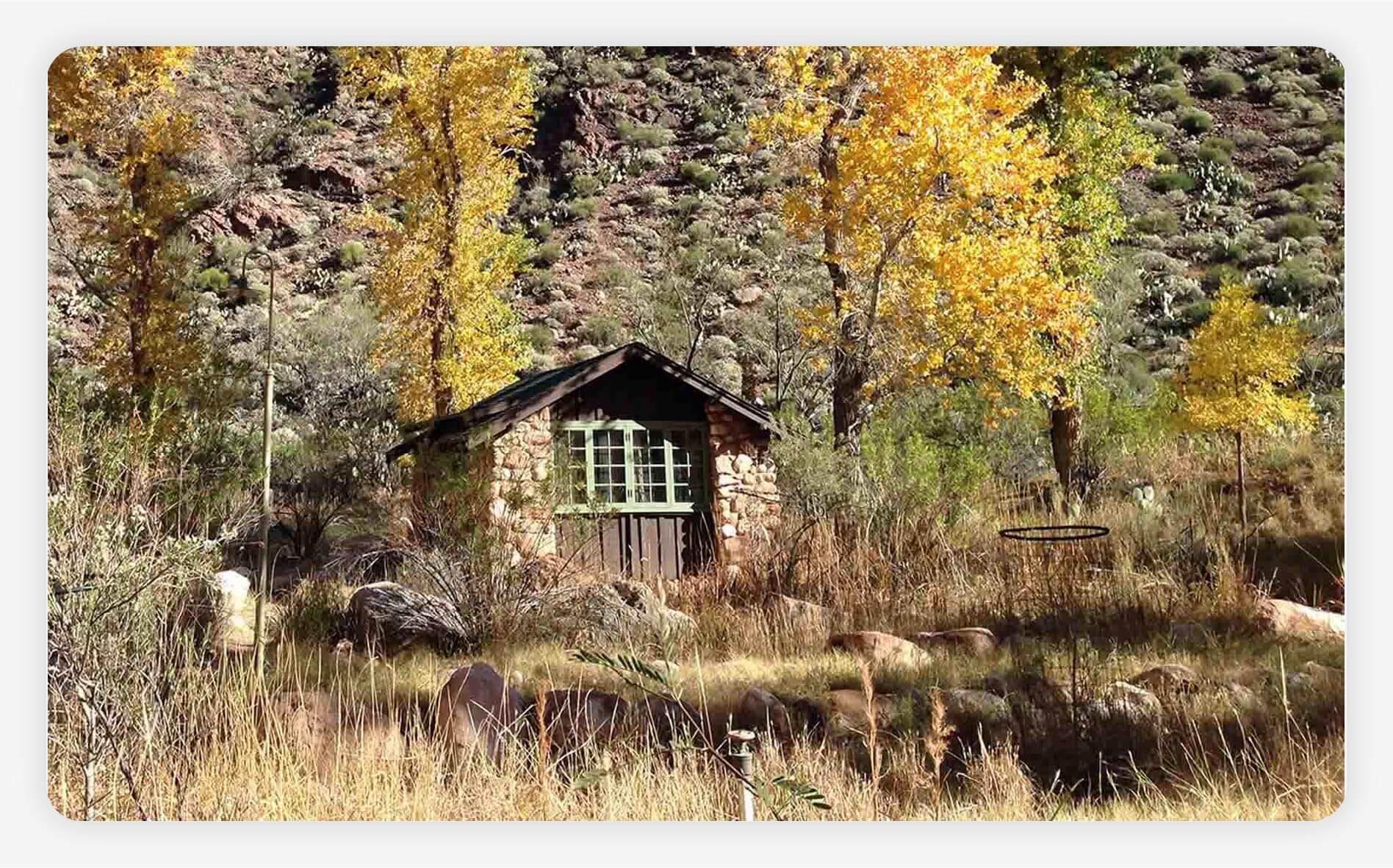 View of the Phantom Ranch at the Grand Canyon.