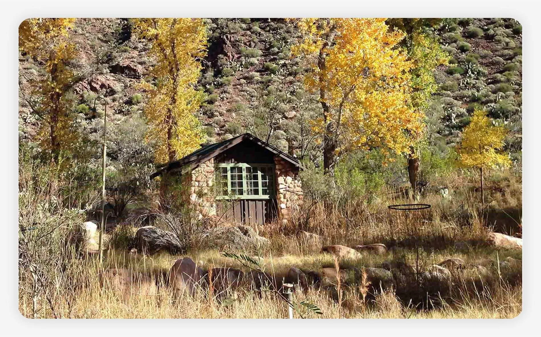 View of the Phantom Ranch at the Grand Canyon.