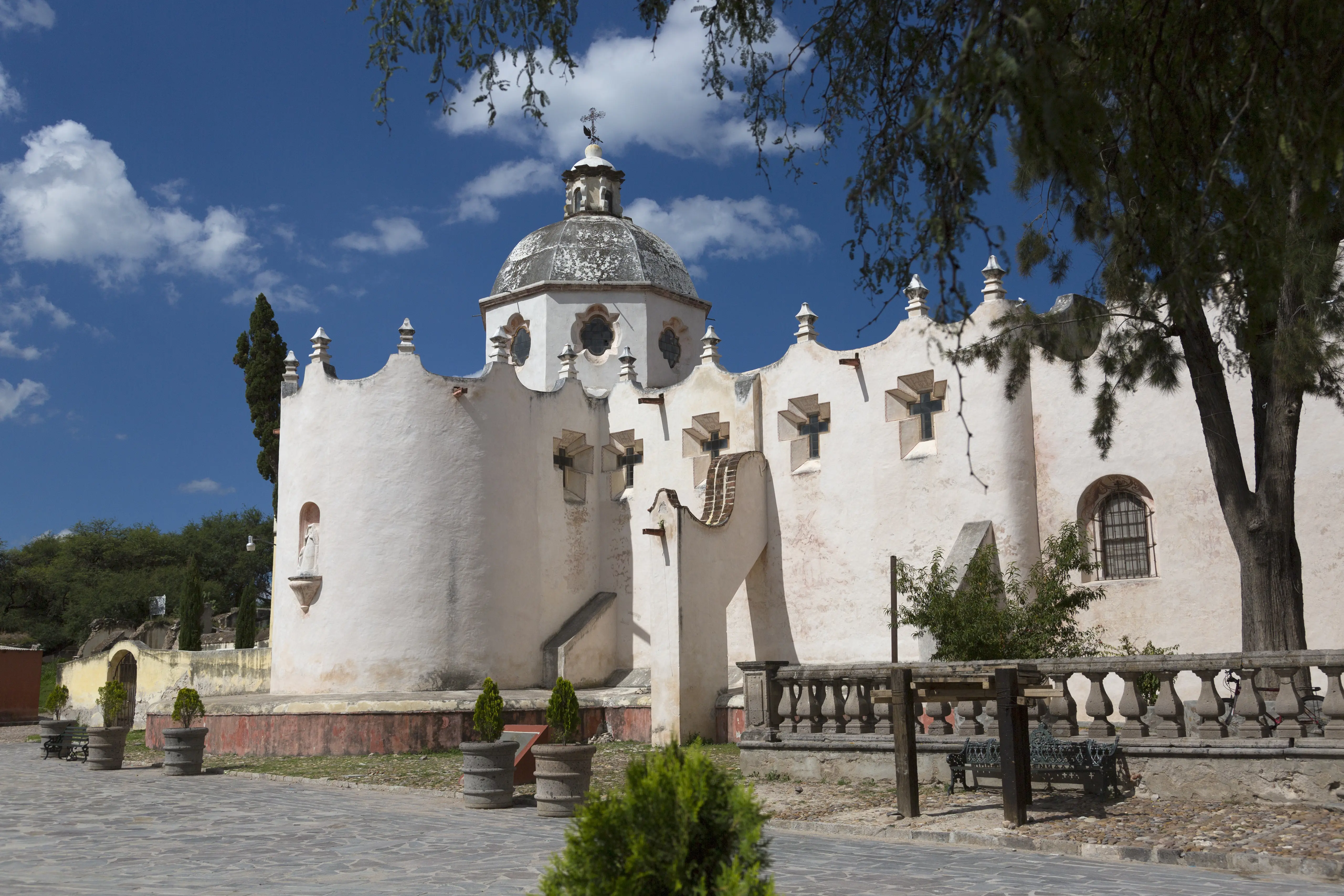 Exterior image of the Sanctuary of Jesús de Nazareno de Atotonilco in San Miguel, Mexico.