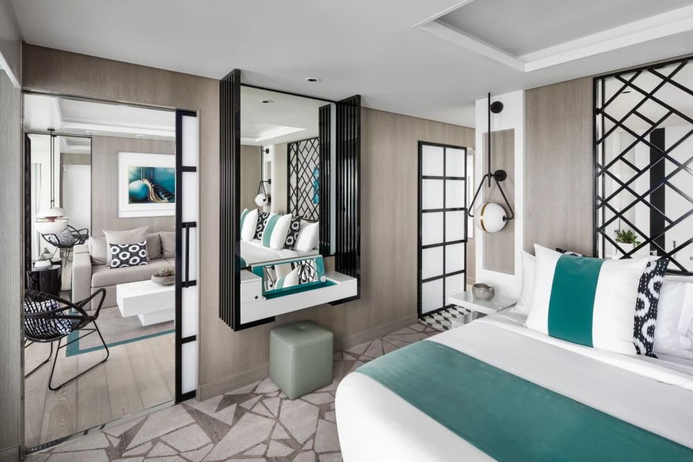 Interior royal suite on the Celebrity Edge cruise ship.