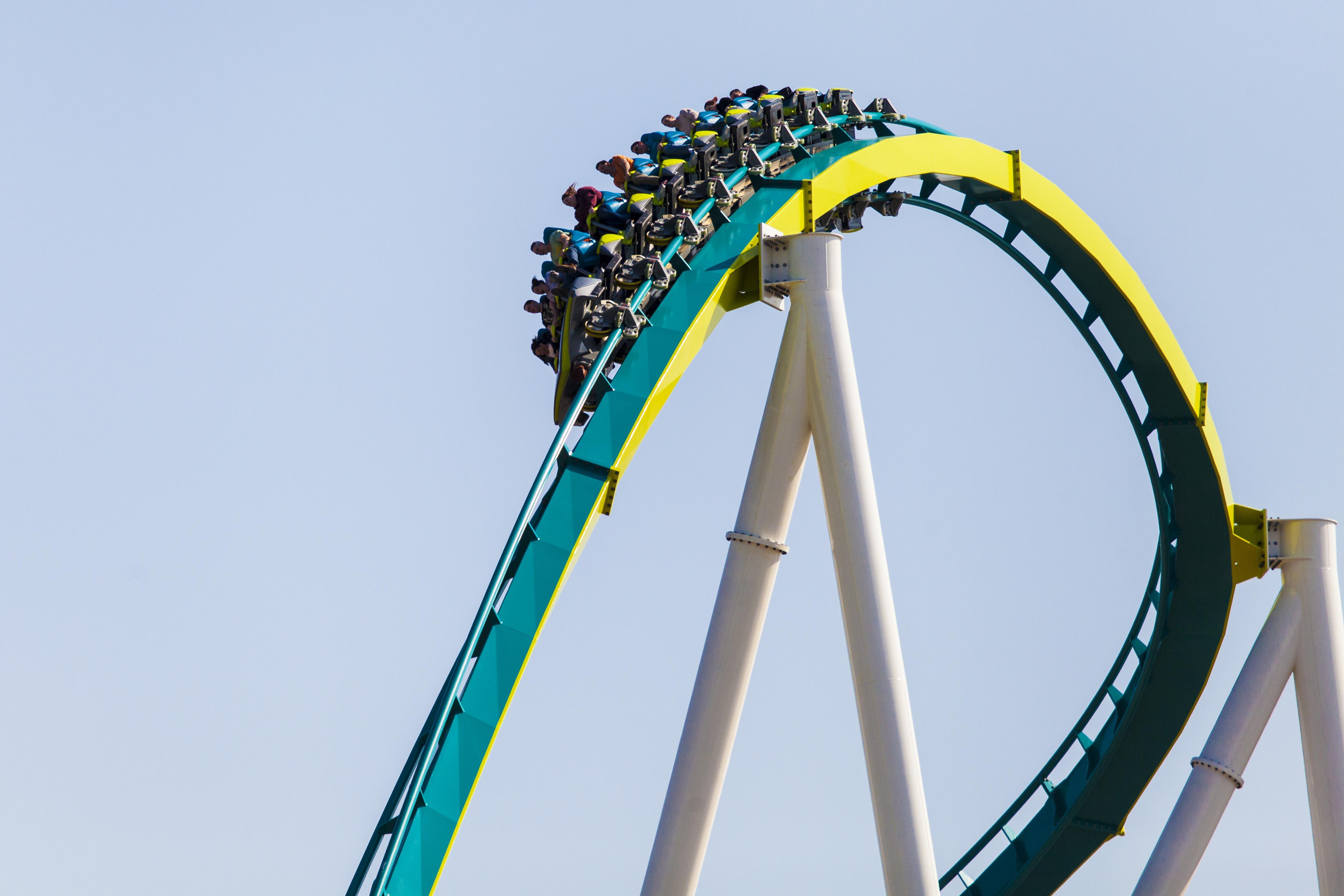 Fury 325 roller coaster ride at Carowinds Amusement and Water Park in Charlotte North Carolina