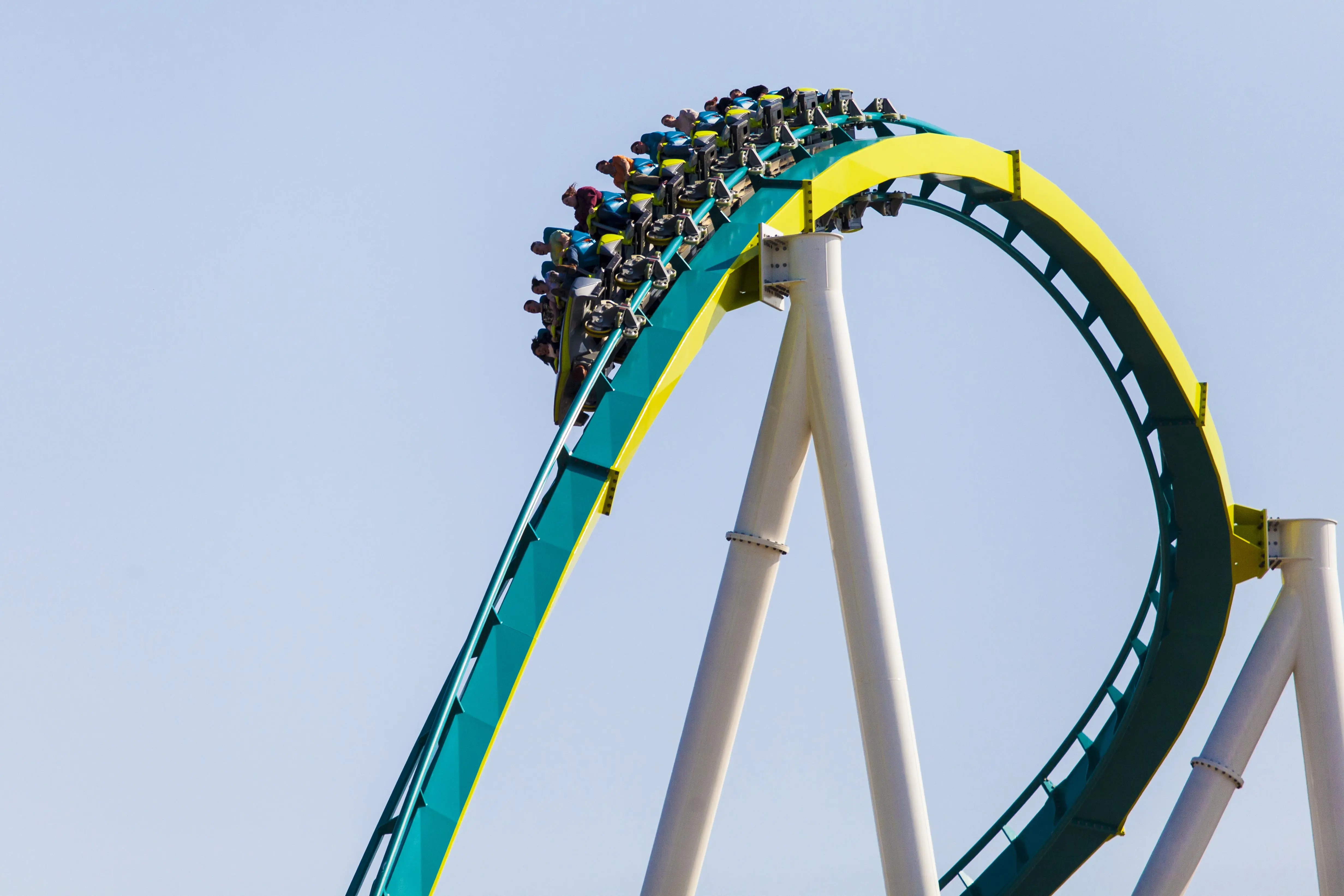 Fury 325 roller coaster ride at Carowinds Amusement and Water Park in Charlotte North Carolina