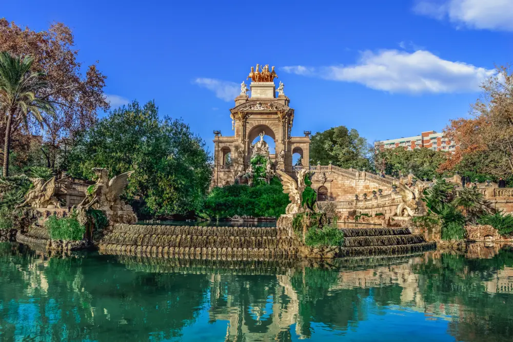Gaudi Fountain in Ciutadella Park in Barcelona, Spain