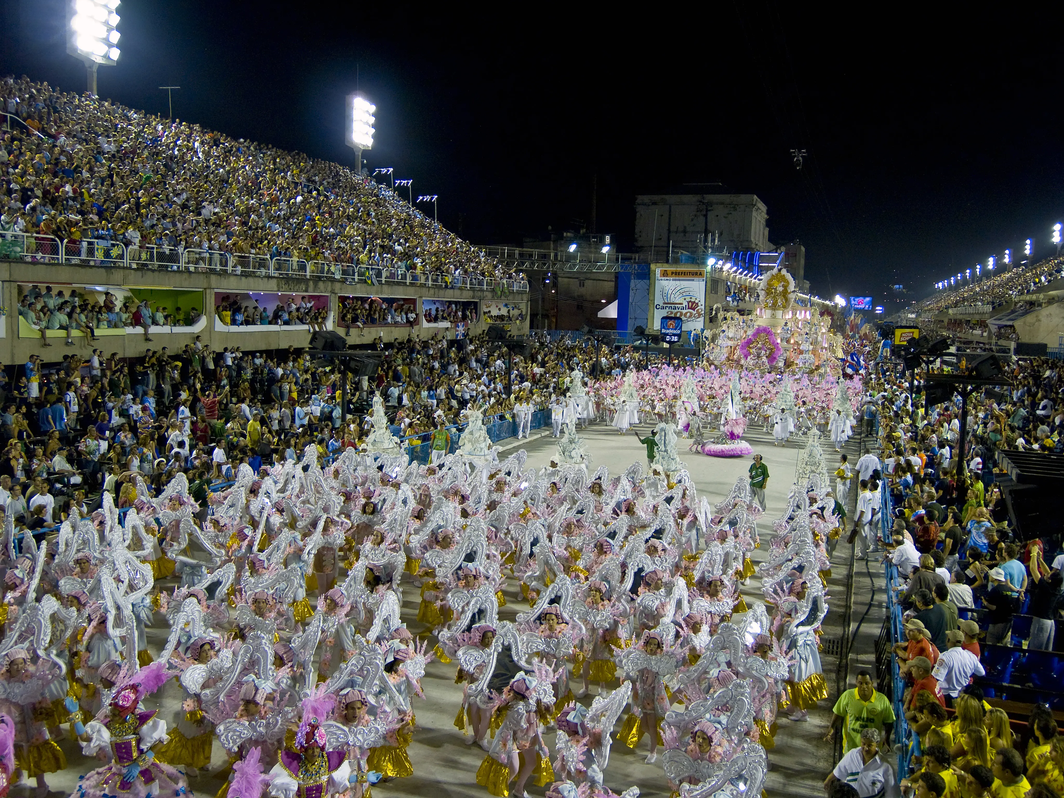 Photo of a festival going on at the Brazil Sambadrome