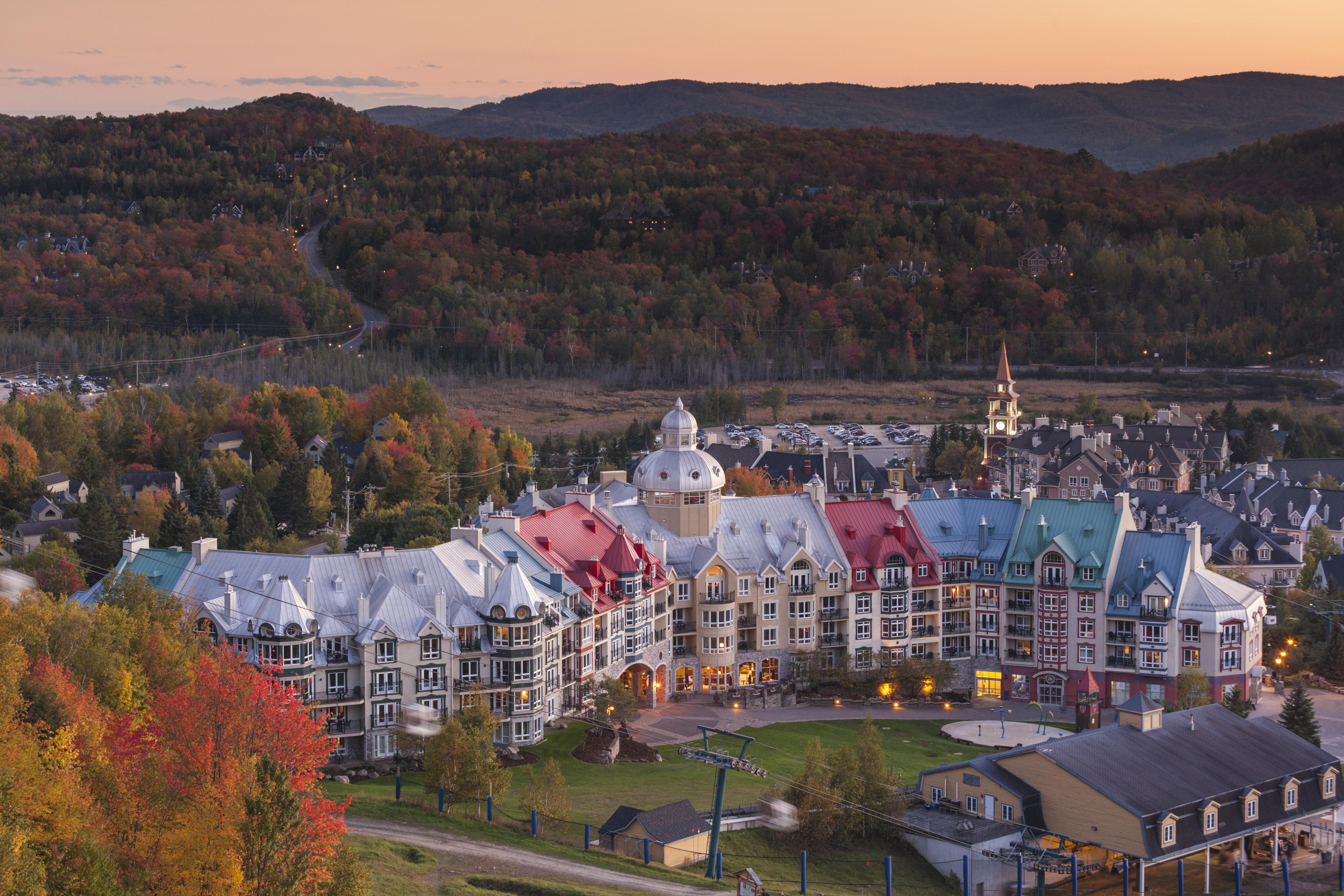 Aerial image of Mont Tremblant in the fall.