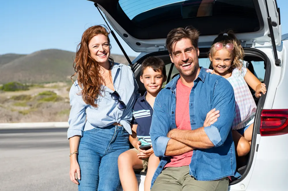 Family on a road tripp