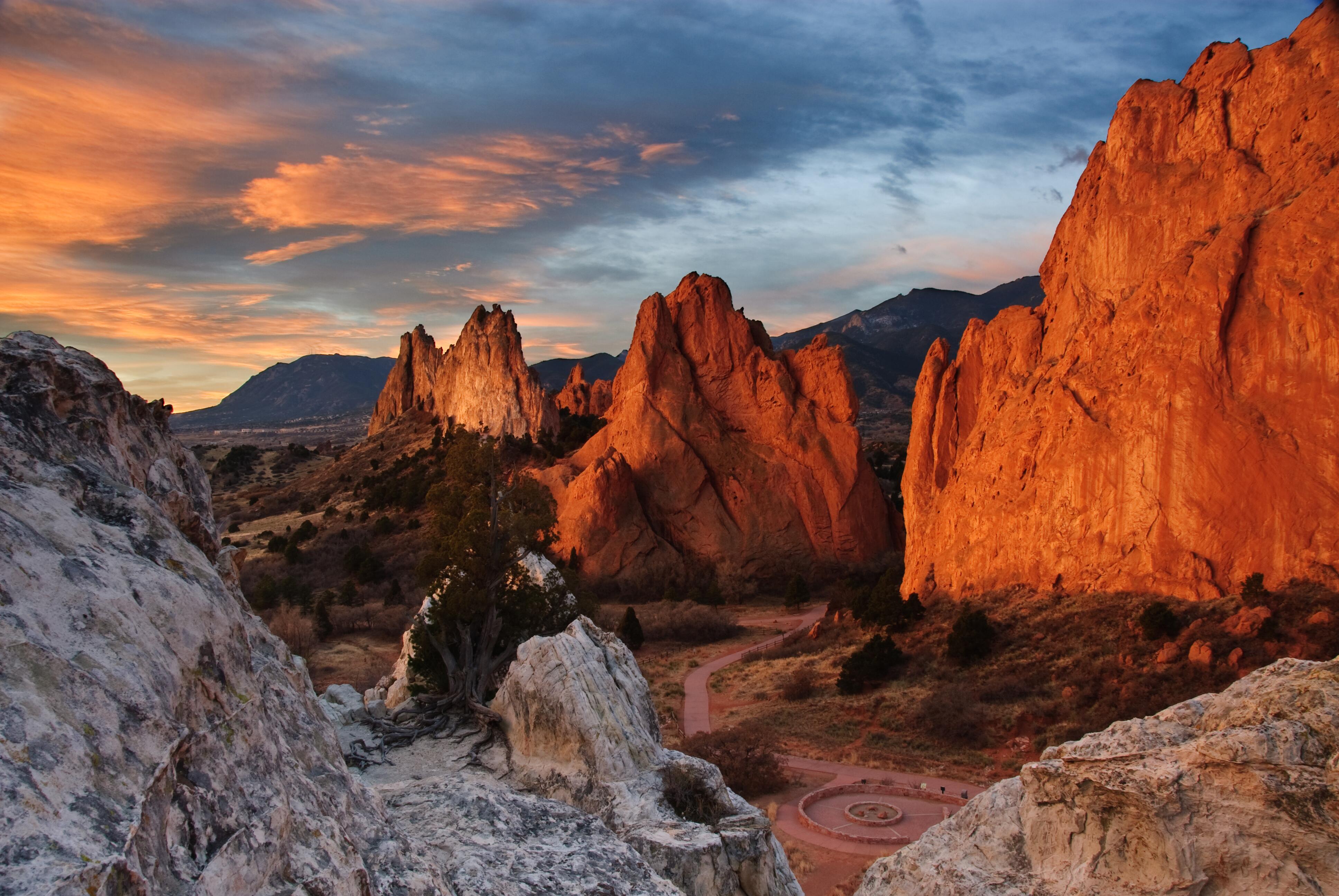 Image of the landscape scenery of Garden of the Gods near Colorado Springs, Colorado.