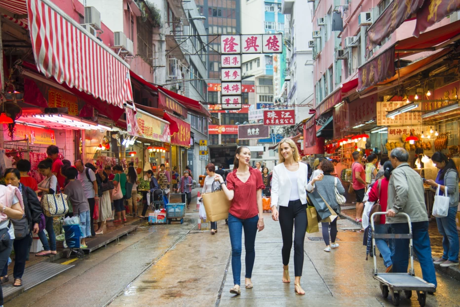 Young Woman Shopping in Hong Kong