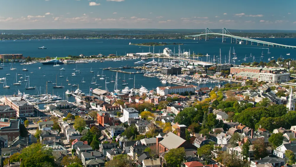 View of the harbor from Newport, a popular day trip from Boston.