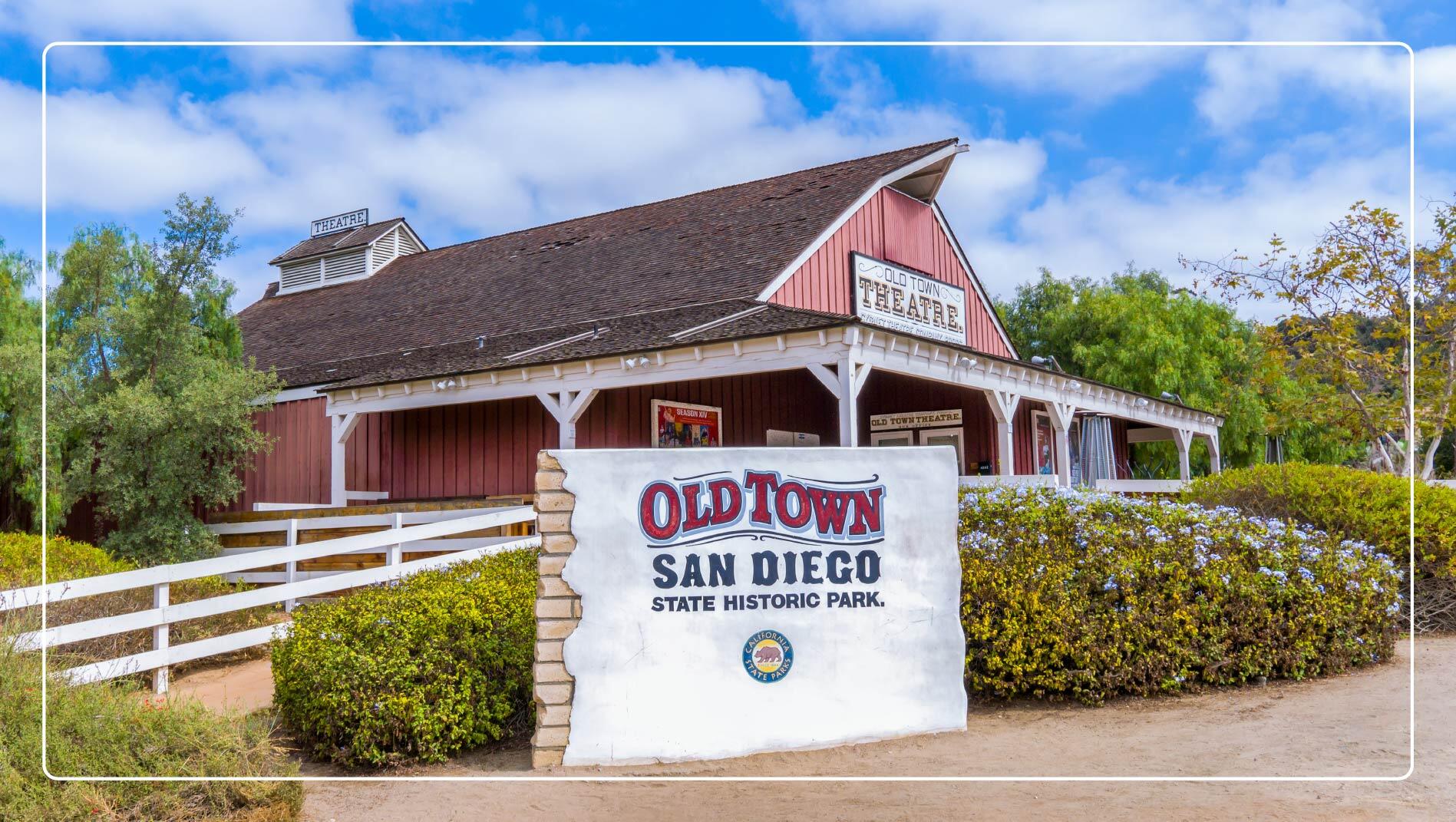 A view of the Old Town Theatre in Old Town San Diego State Historic Park.