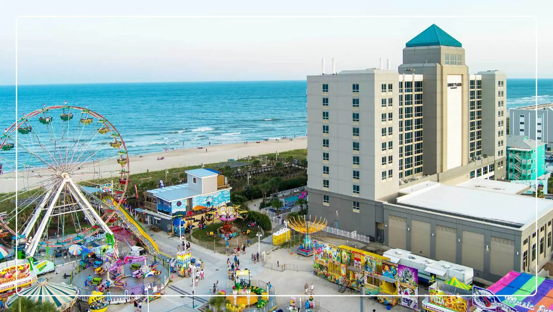 An aerial view of Carolina Beach, North Carolina.