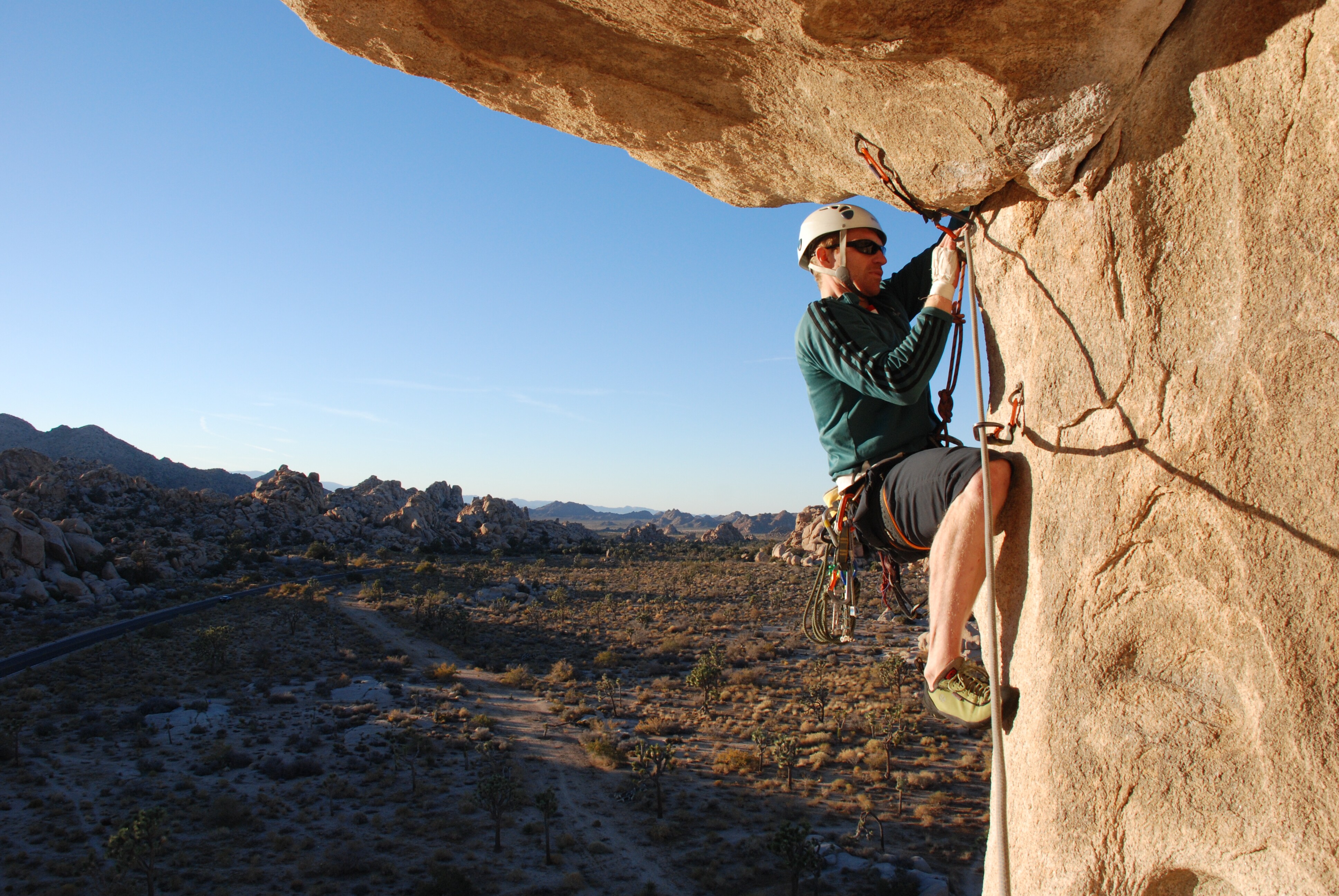 Image of a rock climber at Joshua Tree National Park.