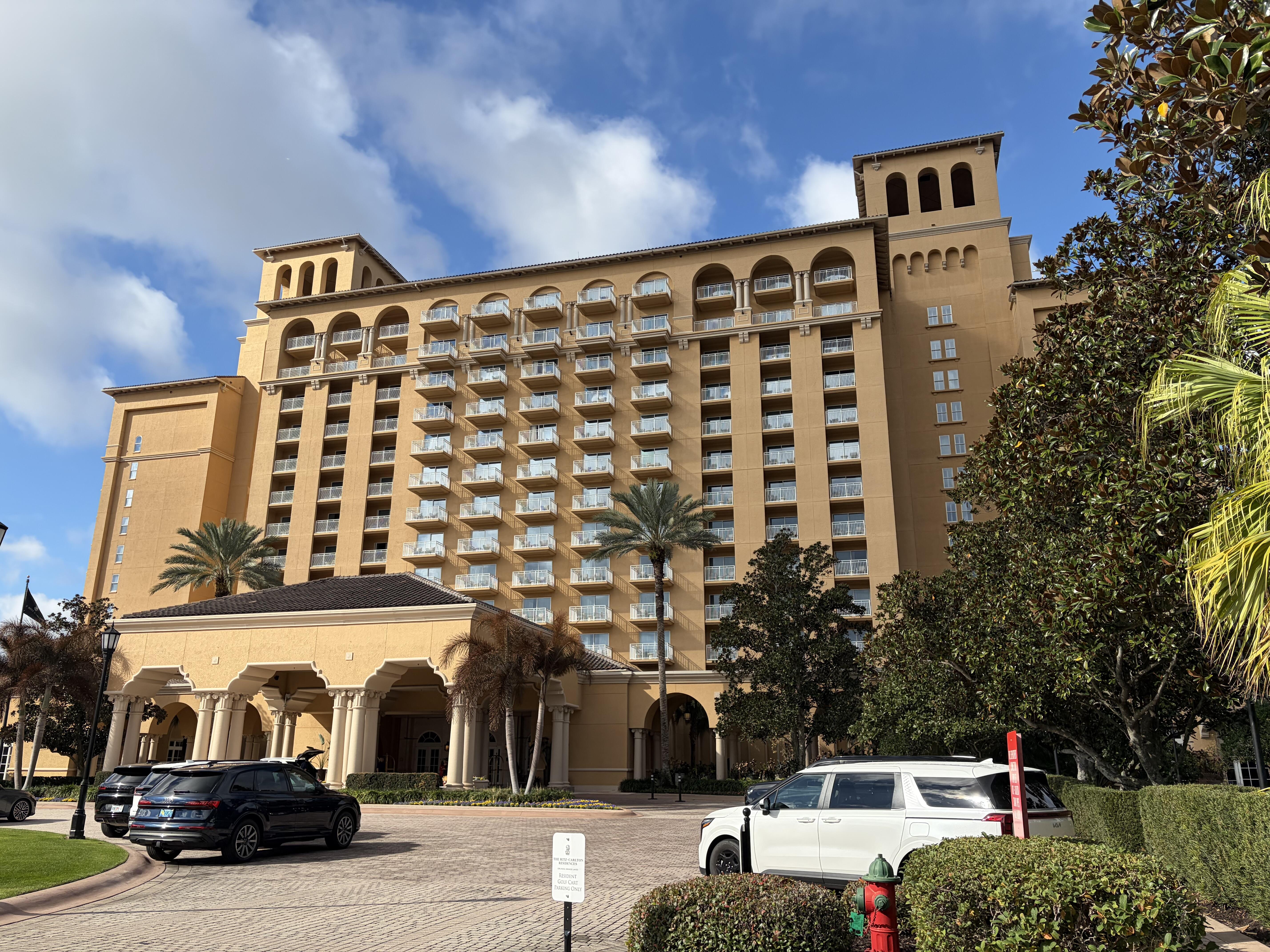 Exterior image of the Ritz-Carlton Grande Lakes luxury hotel in Orlando, Florida.