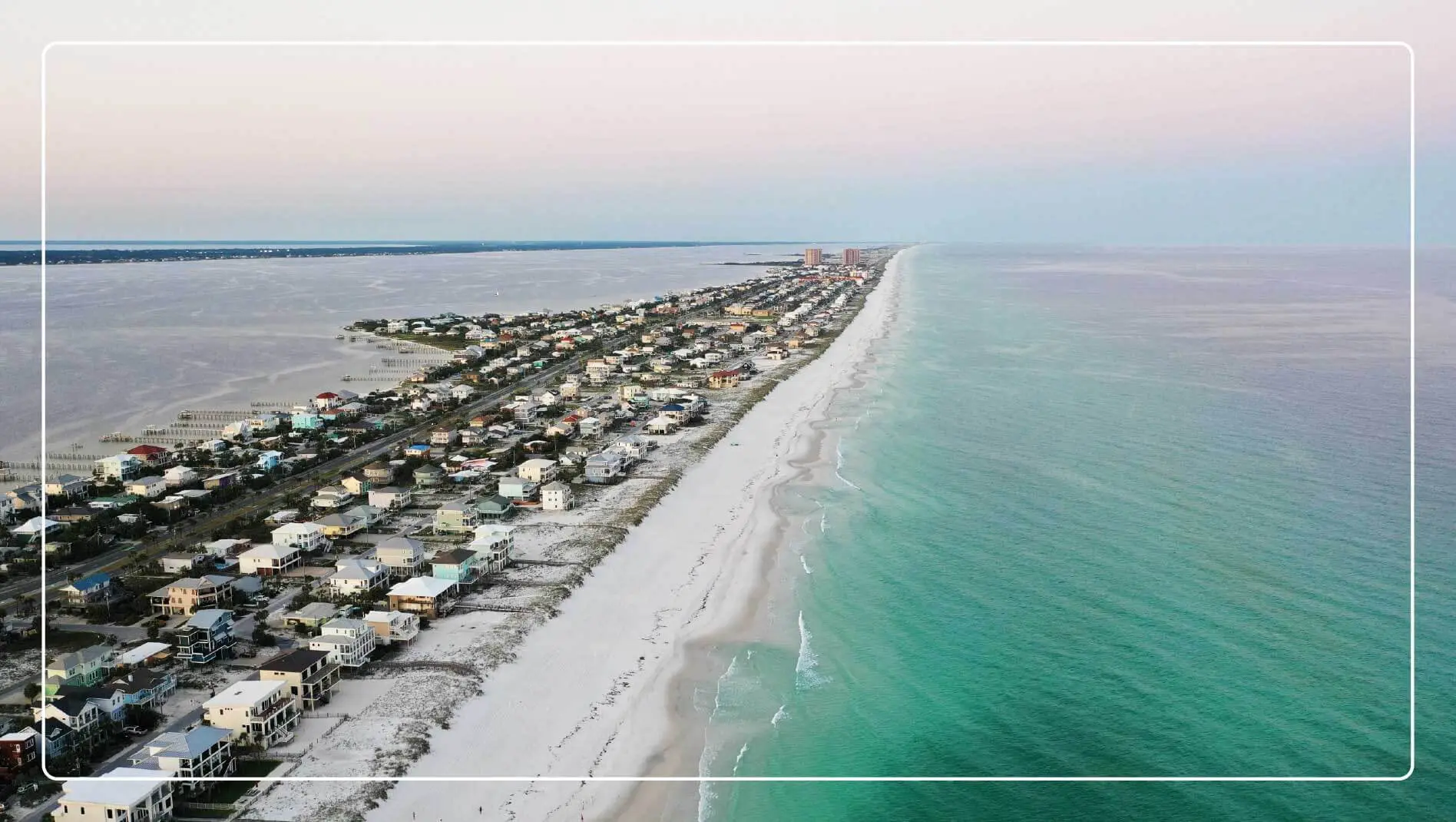An aerial view of St. George Island, Florida.
