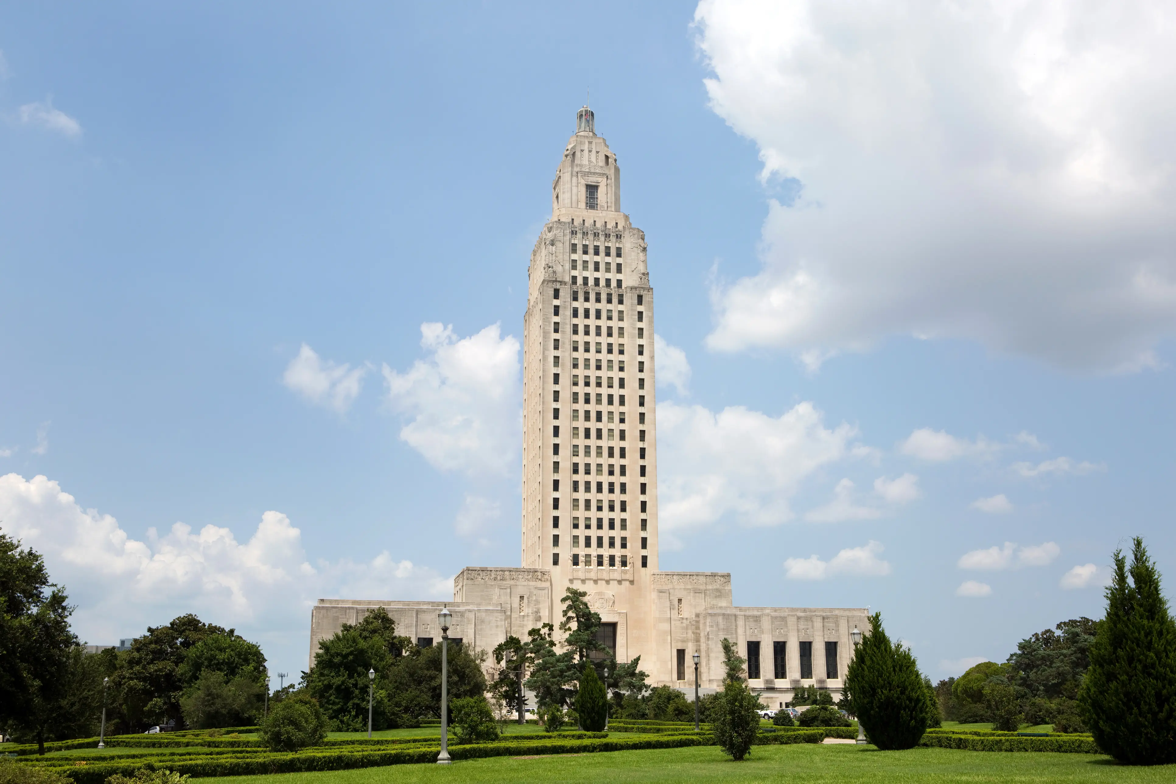 Louisiana State Capitol building which is located in Baton Rouge, LA, USA.