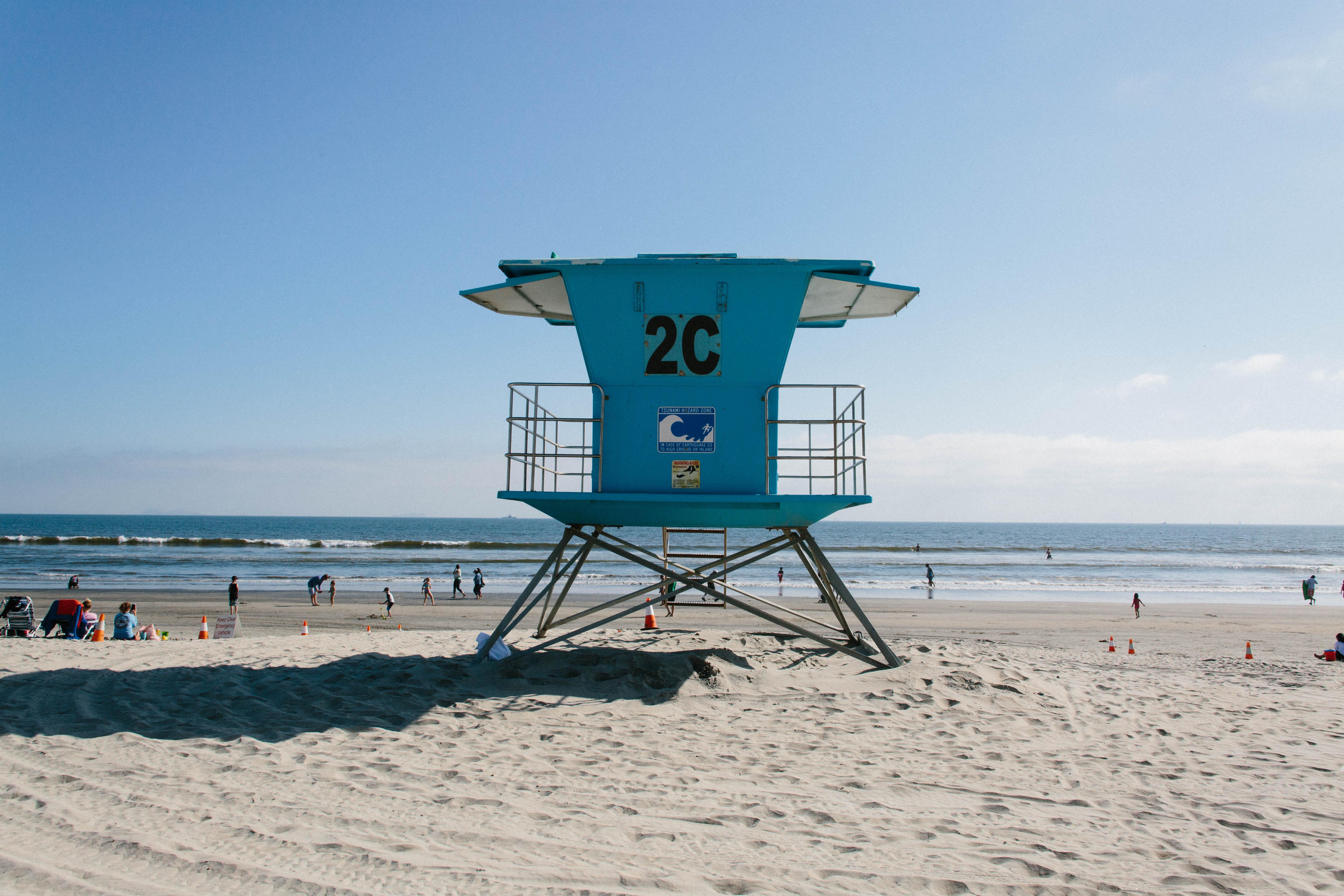 Outdoor image of a lifeguard stand at Coronado Beach