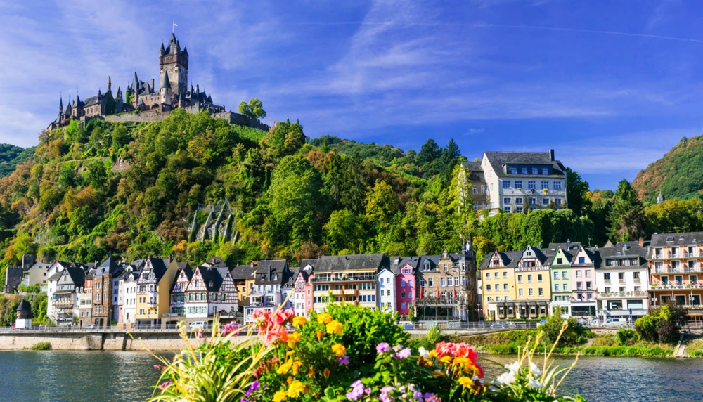 Pictorial medieval Cochem town - popullar touristic attraction in Germany
