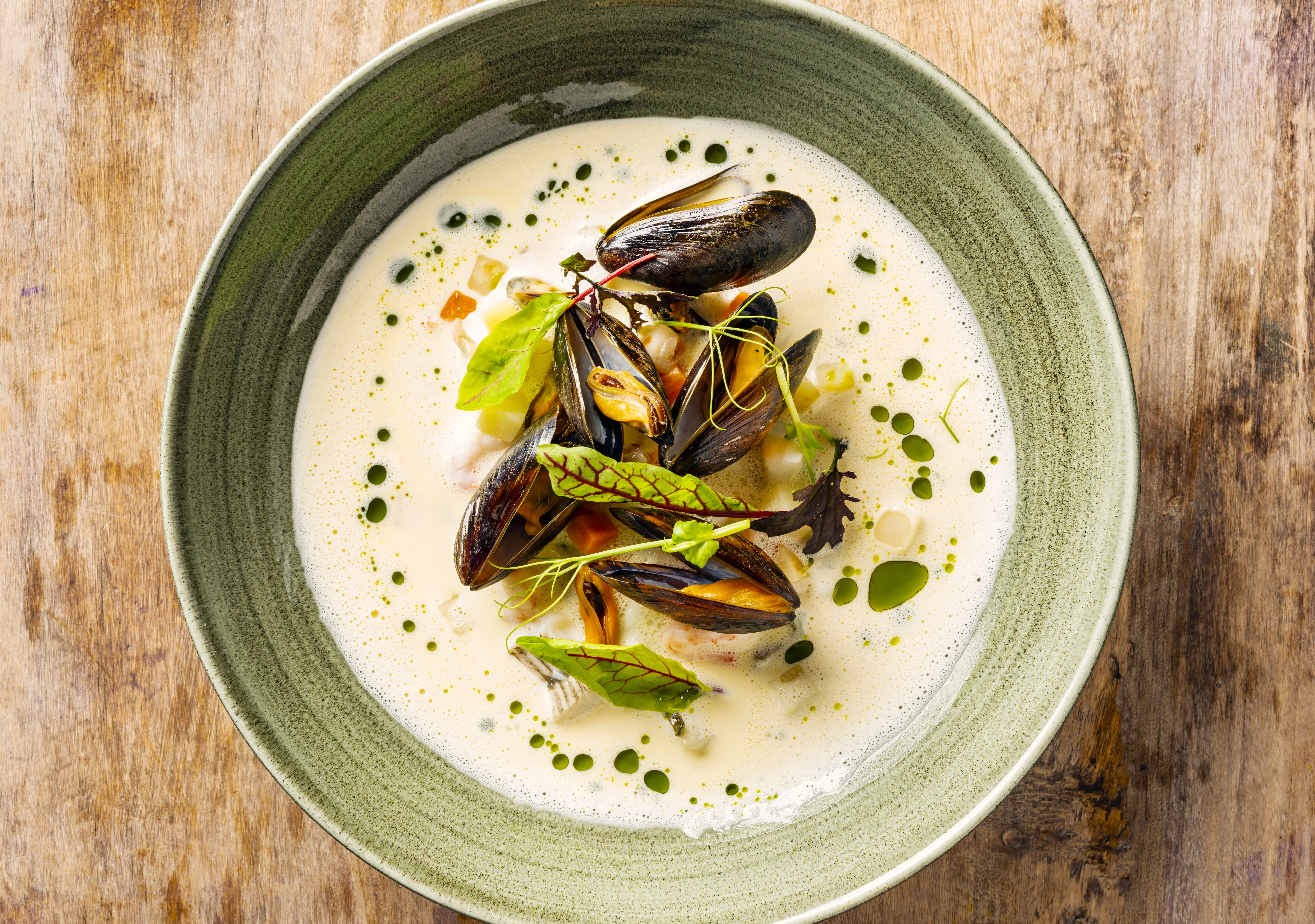 Seafood soup with mussels
