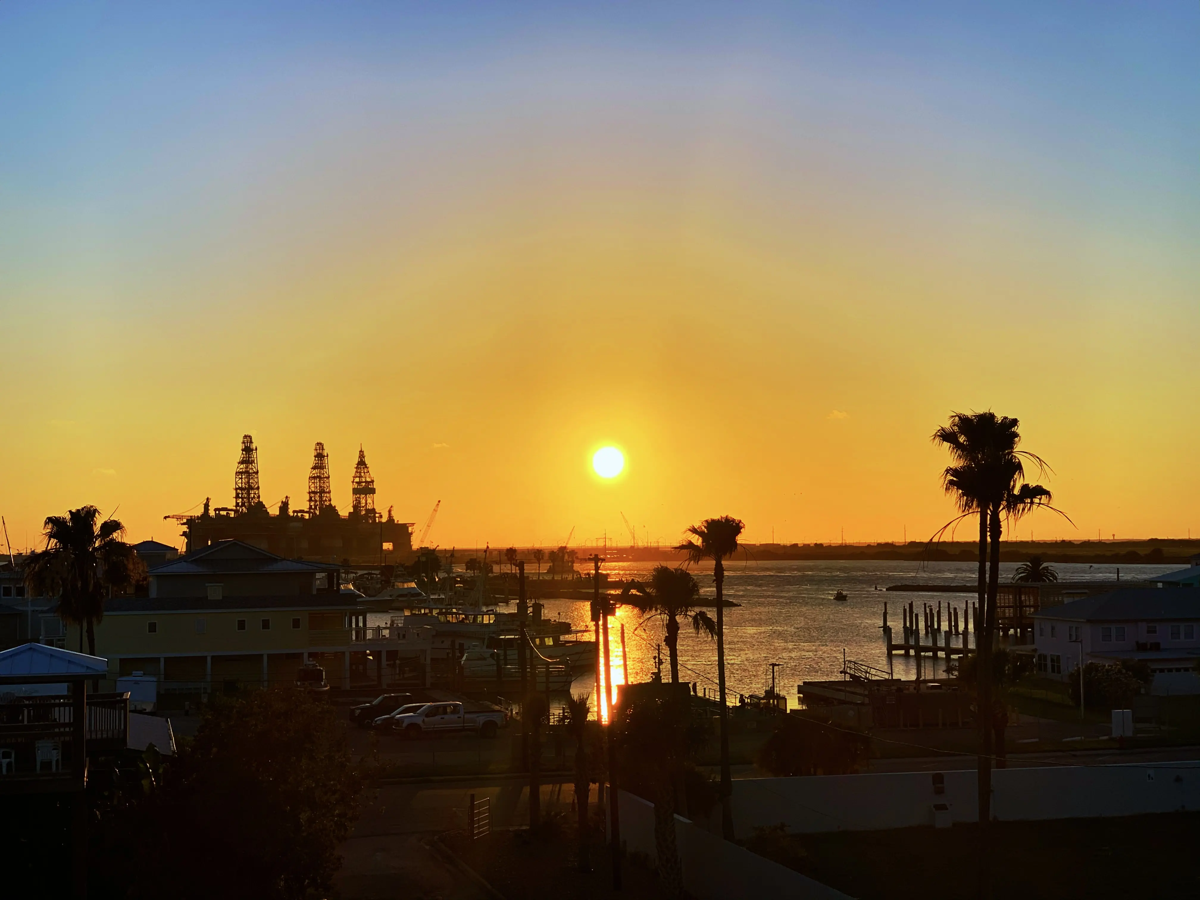 Sunset image of Port Aransas in Texas