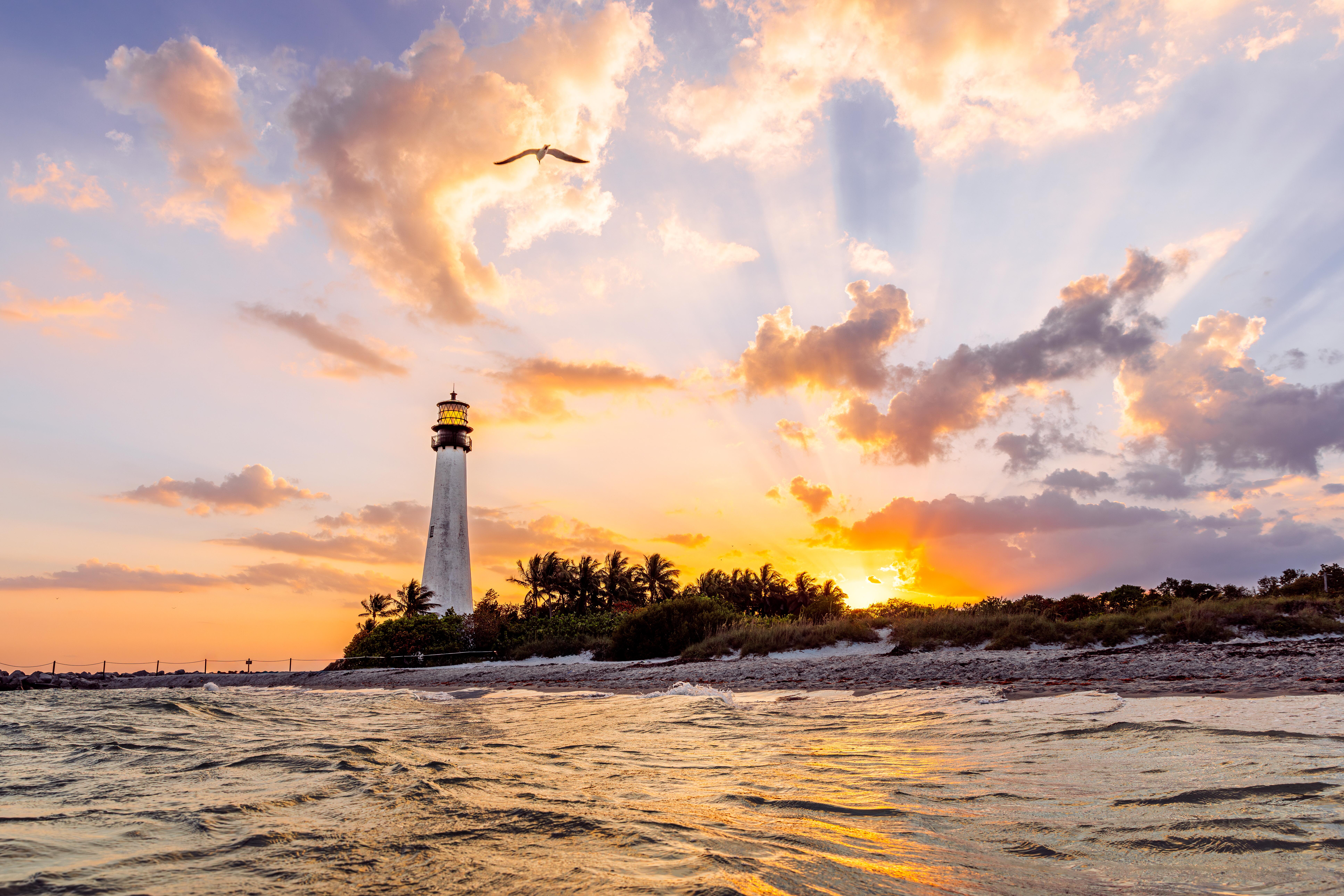 Image of the Cape Florida Lighthouse at Bill Baggs Cape Florida State Park.
