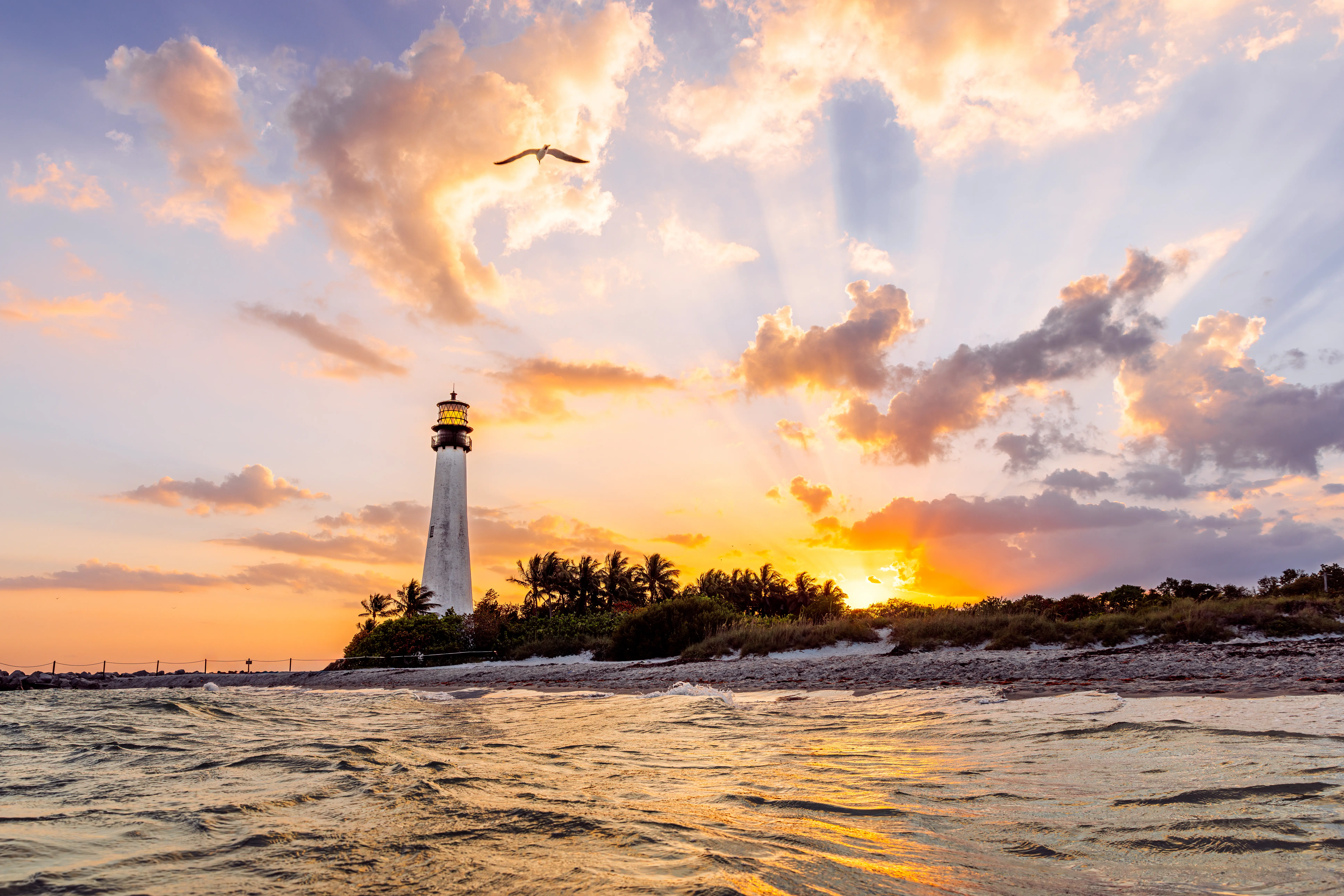 Image of the Cape Florida Lighthouse at Bill Baggs Cape Florida State Park.