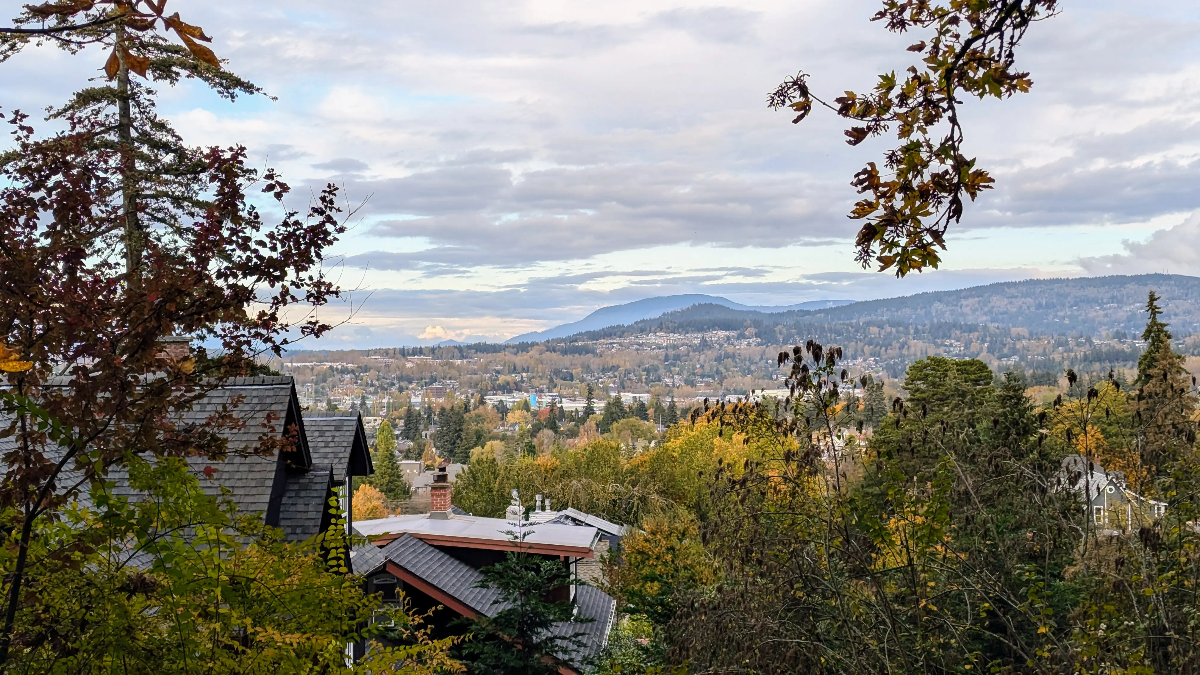 Image of the town and landscape of Bellingham, Washington.