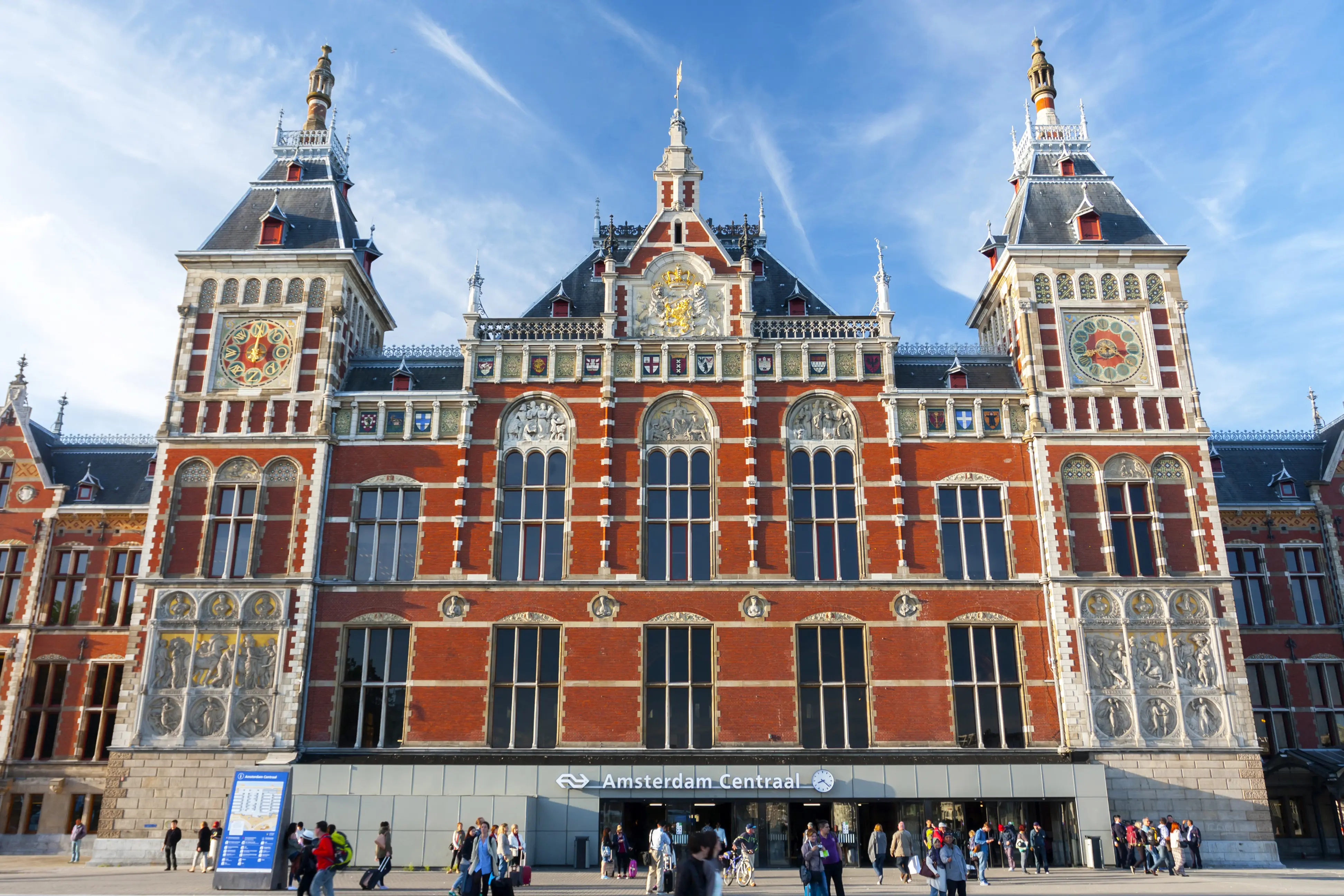 Amsterdam Centraal, the largest railway station in Amsterdam