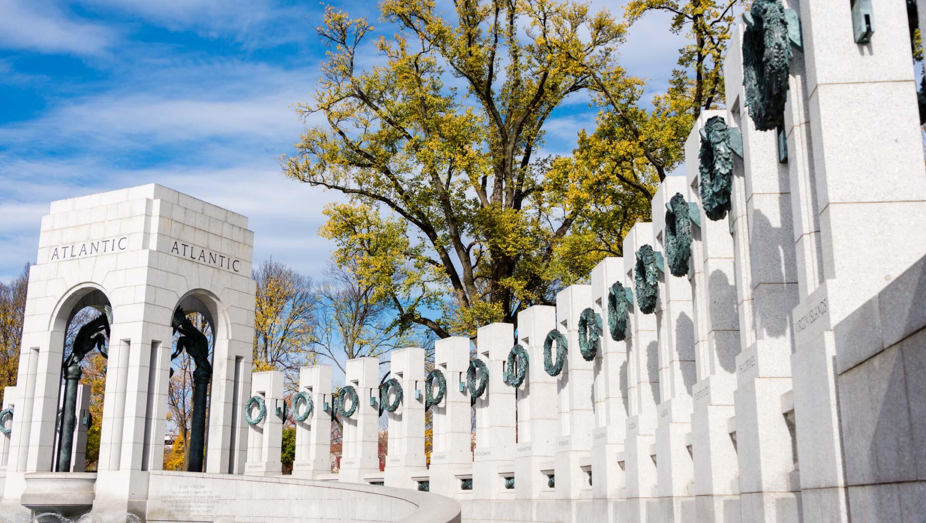 An exterior view of the National Gallery of Art