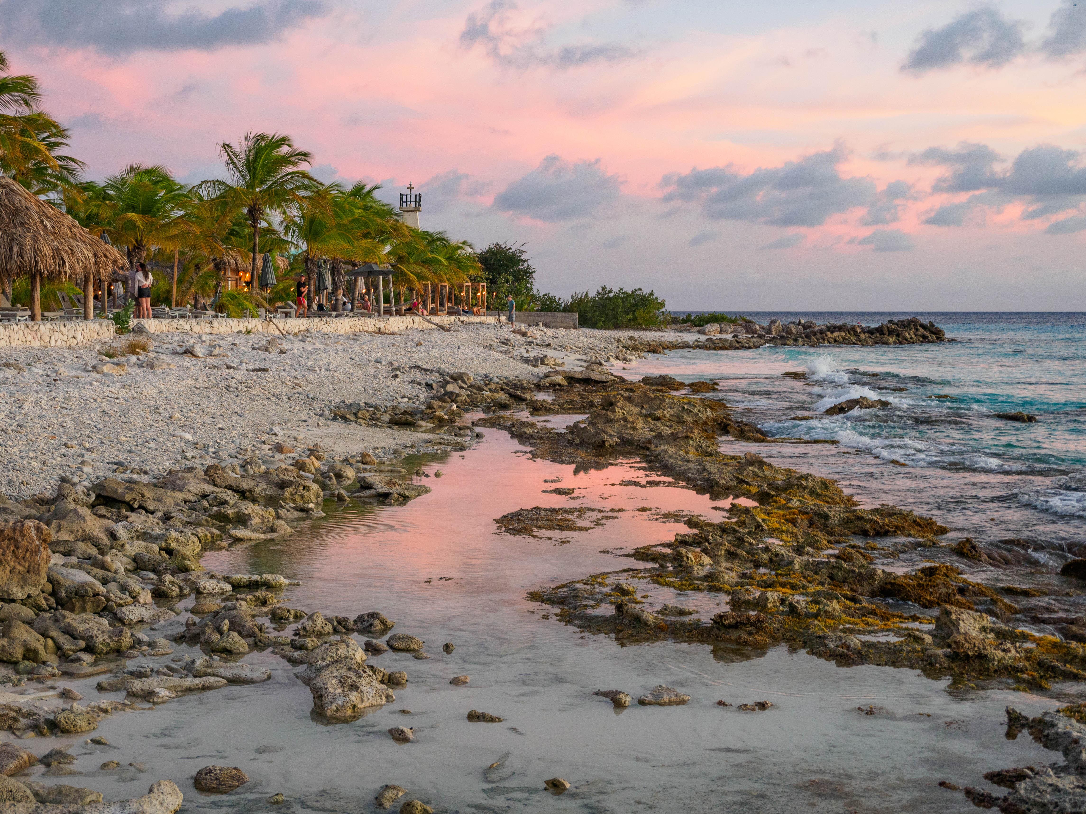 Image of a sunset on the island of Bonaire in the southern Caribbean.