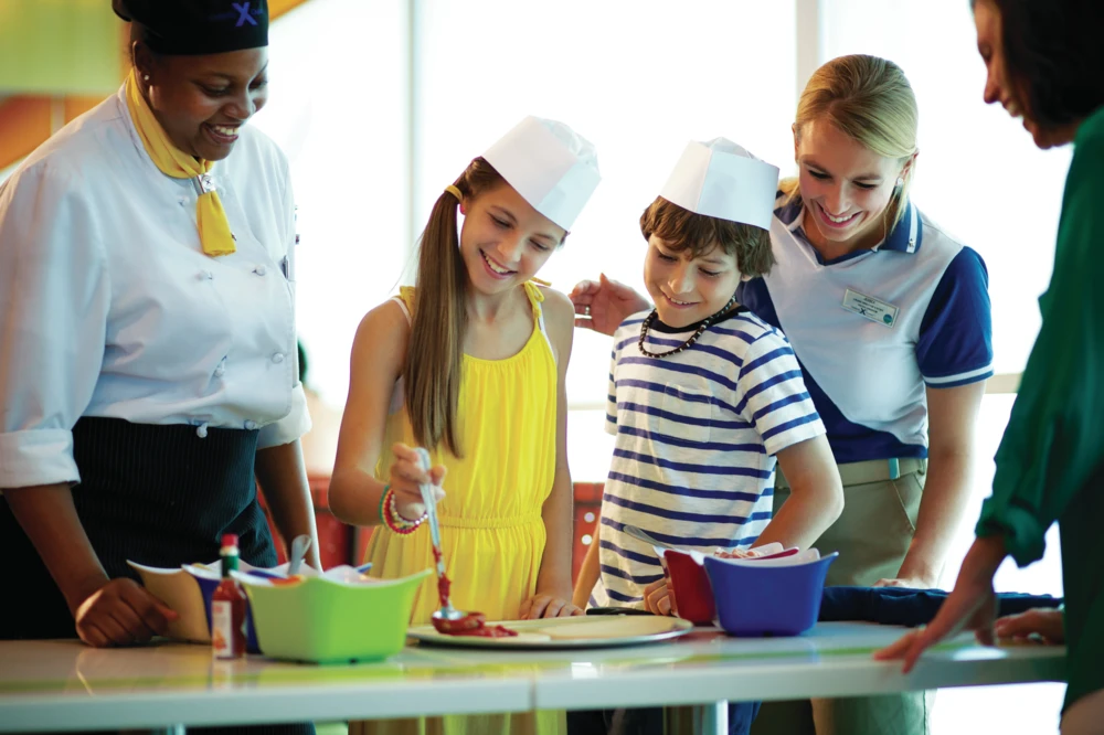 Kids cook on a Celebrity Cruise ship