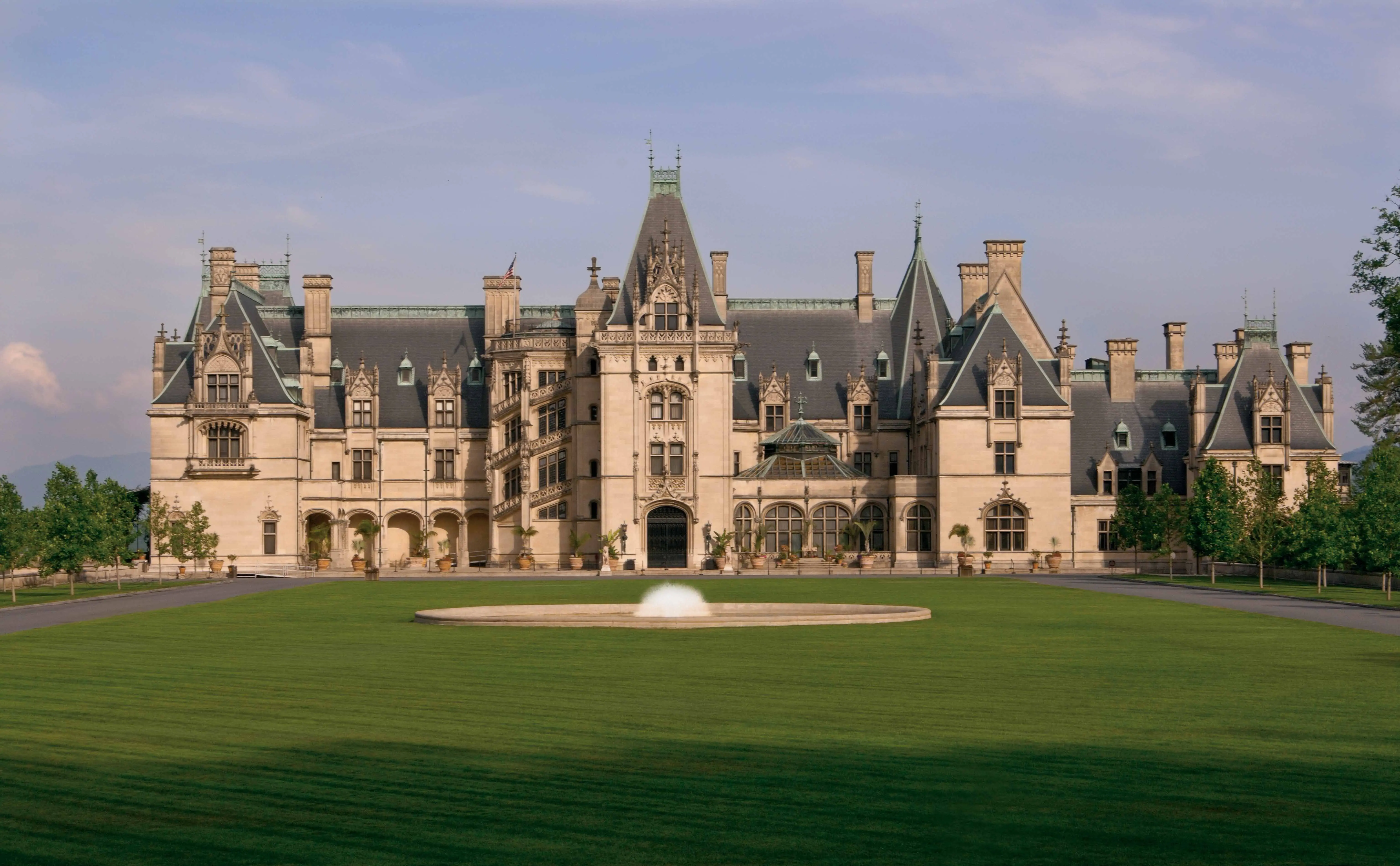 Exterior of the Biltmore estate in Asheville, North Carolina.