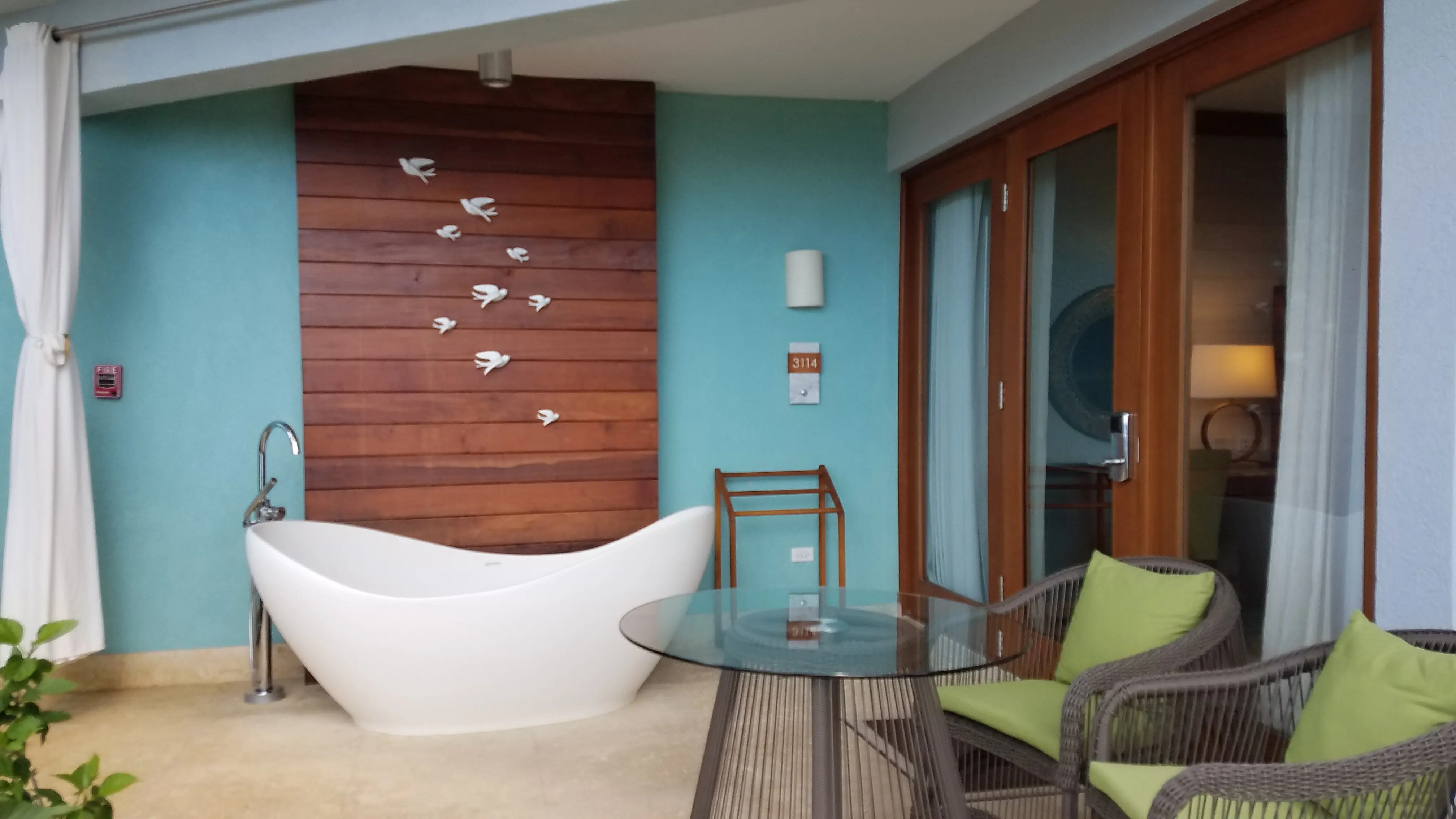 Gorgeous patio with tub at Sandals Negril