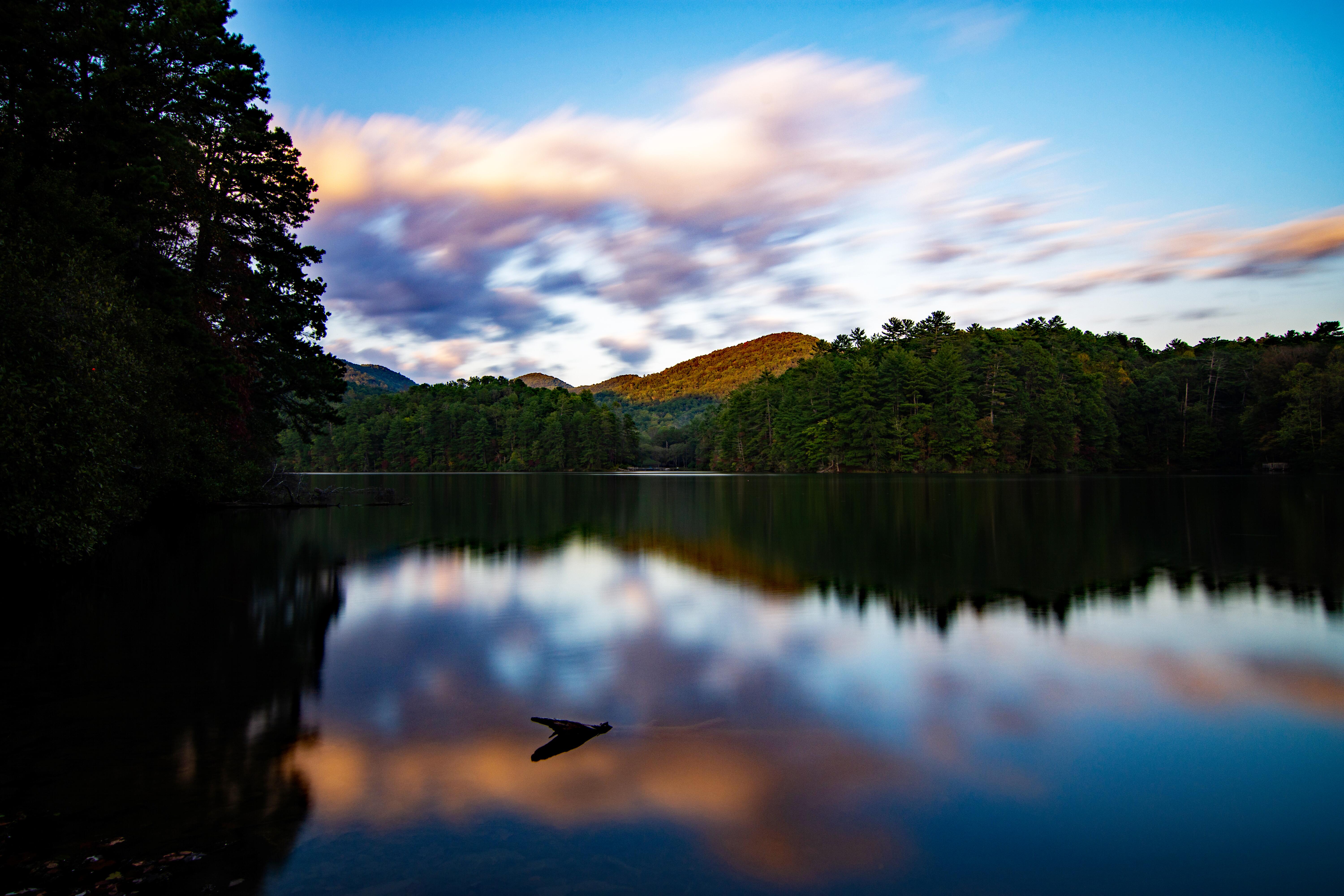 Image of a lake and its surrounding wilderness in Georgia.
