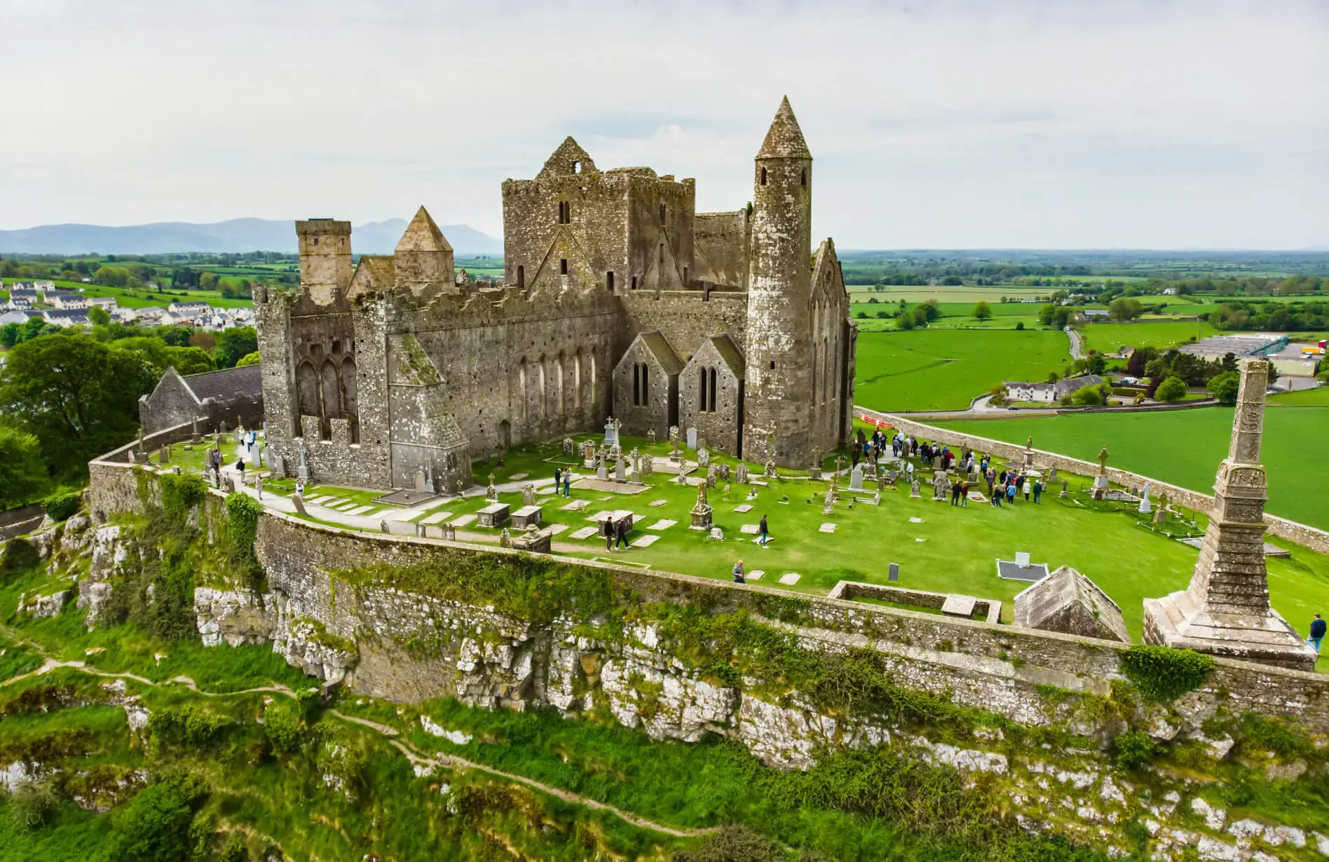 A castle in an Ireland landscape.