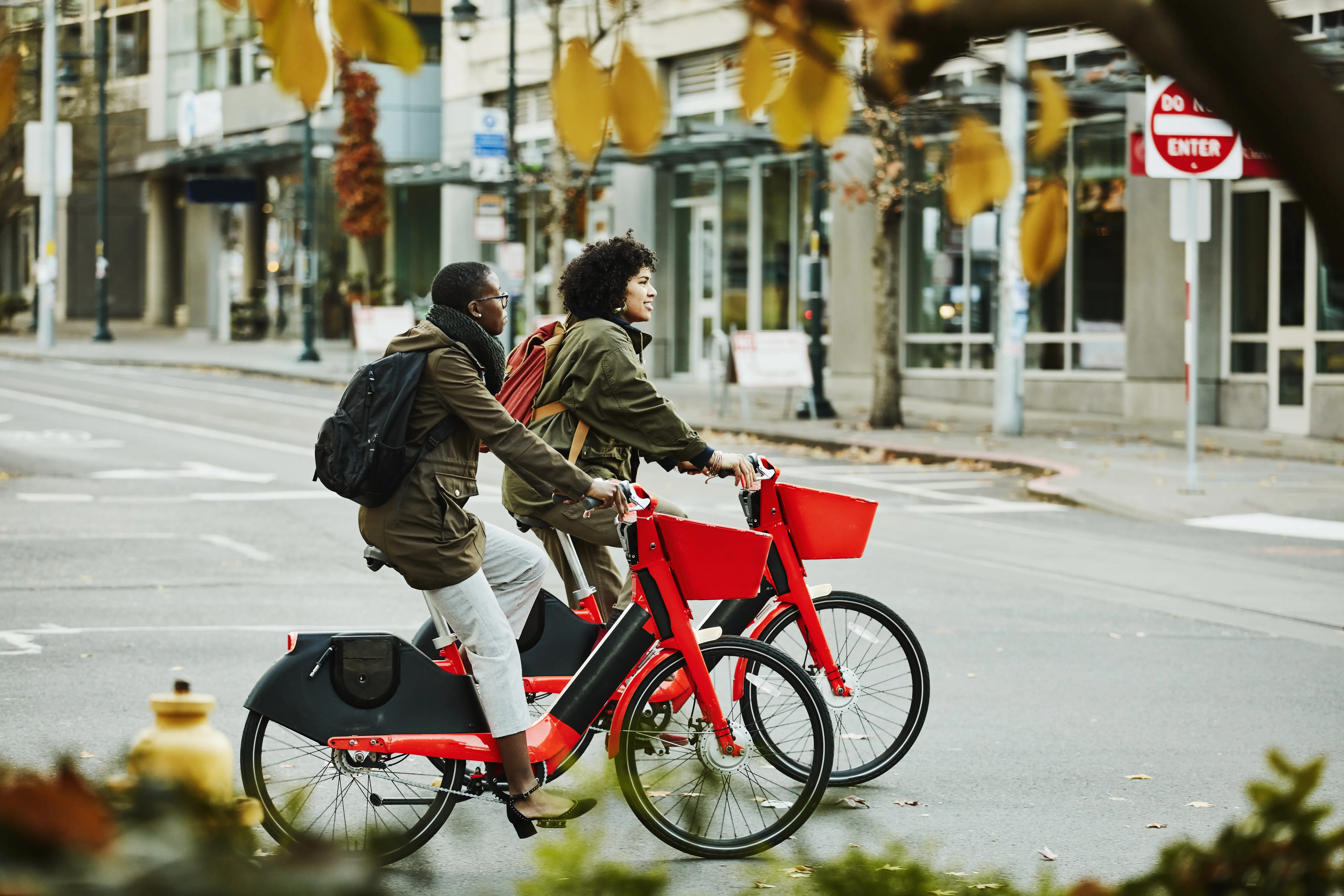 Photo of people riding on e-bikes