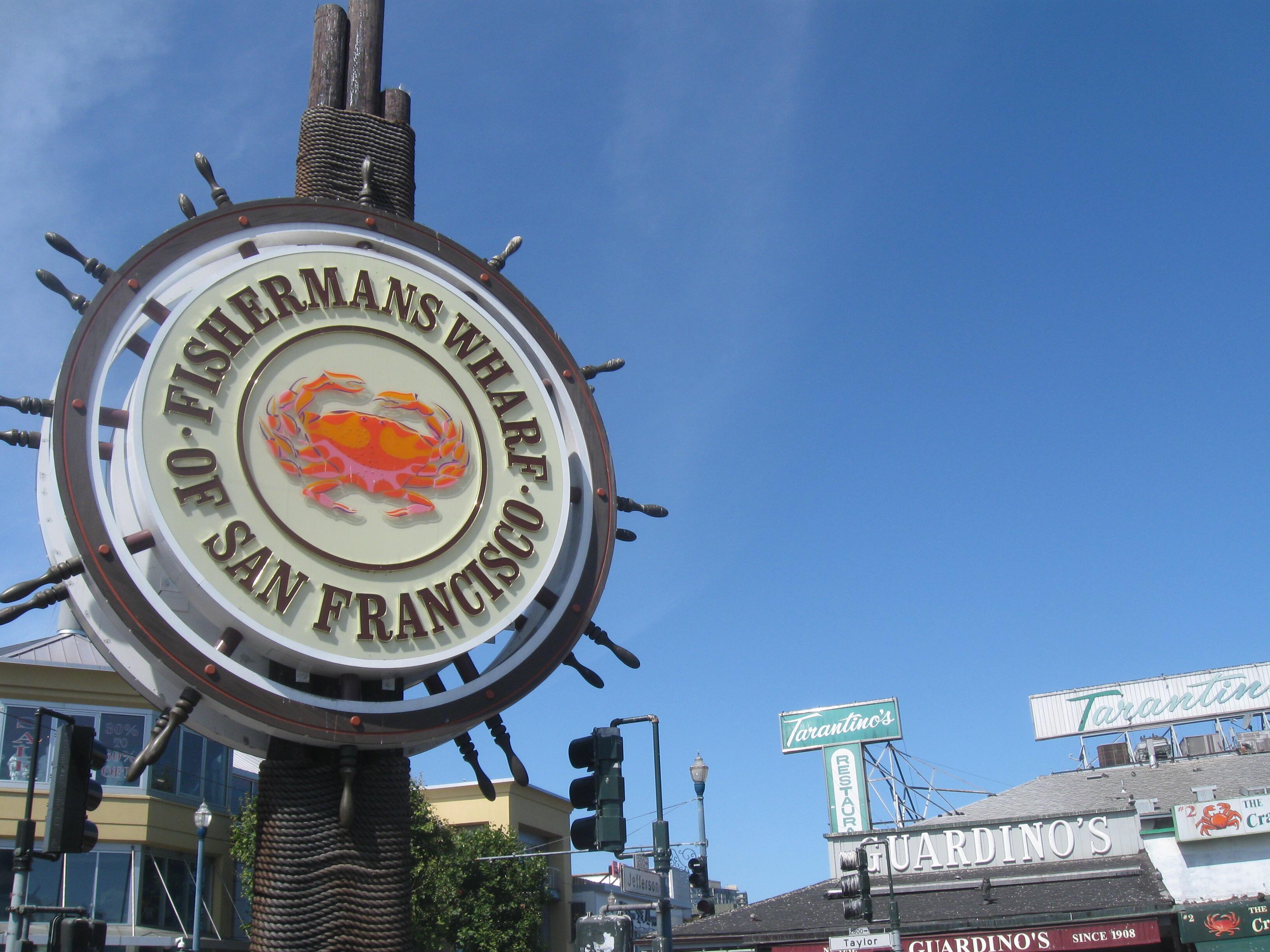 Iconic sign at Fisherman's Wharf in San Francisco, California