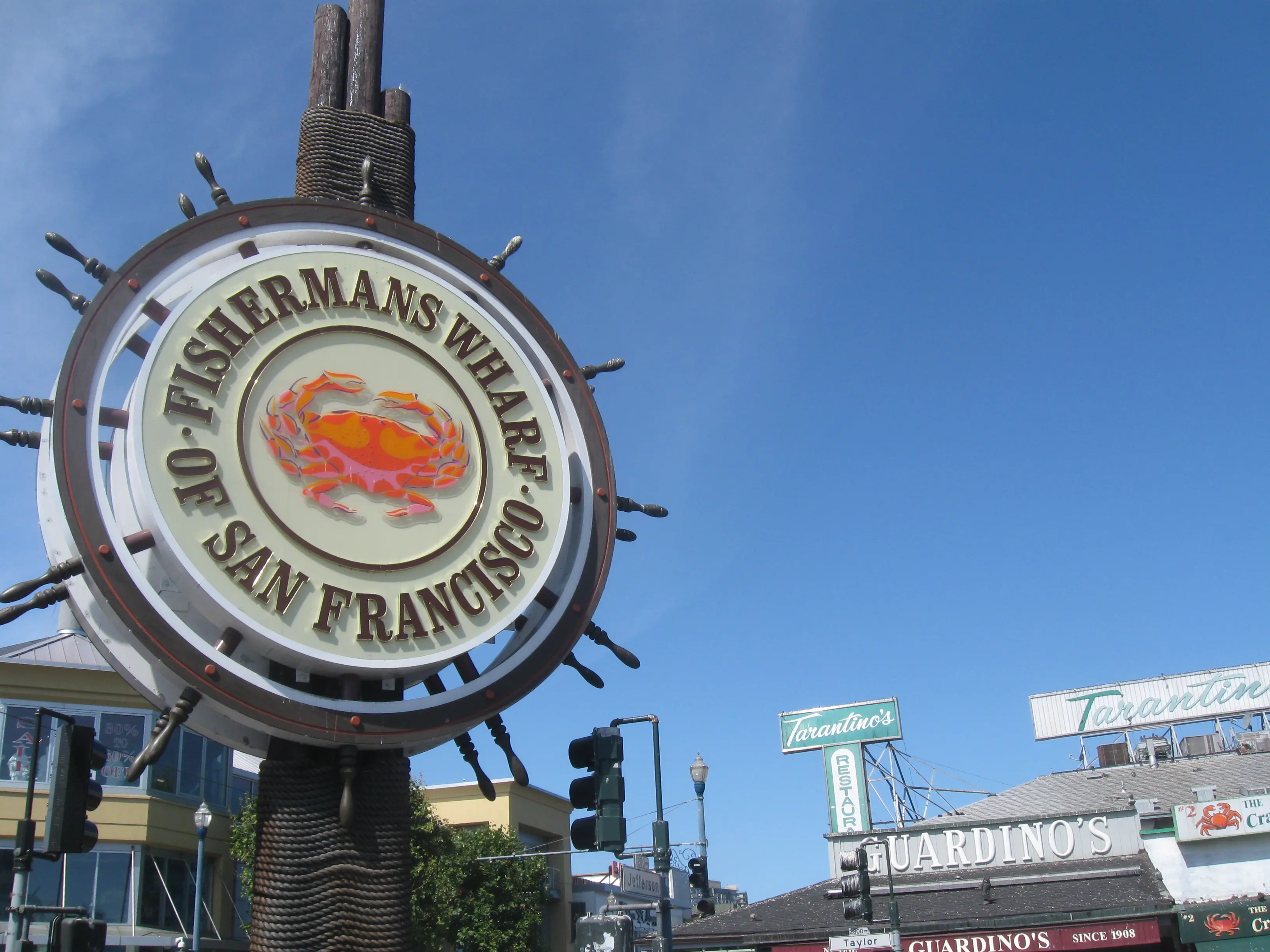 Iconic sign at Fisherman's Wharf in San Francisco, California